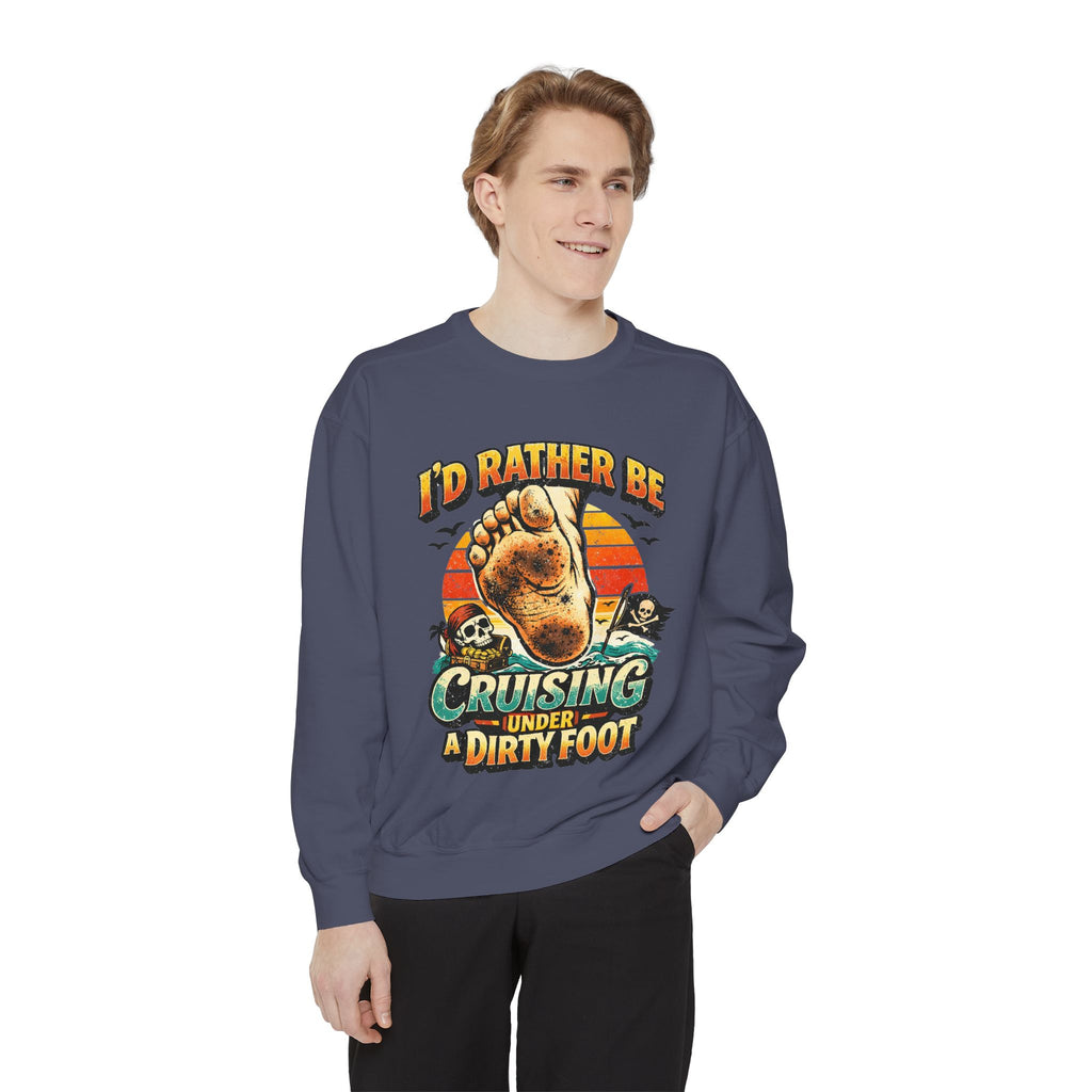 Copy of T-Shirt — "I'd Rather Be Cruising Under a Dirty Foot" Retro Beach Graphic
