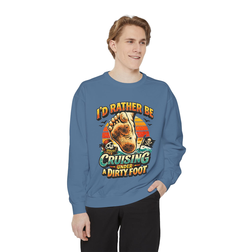 Copy of T-Shirt — "I'd Rather Be Cruising Under a Dirty Foot" Retro Beach Graphic