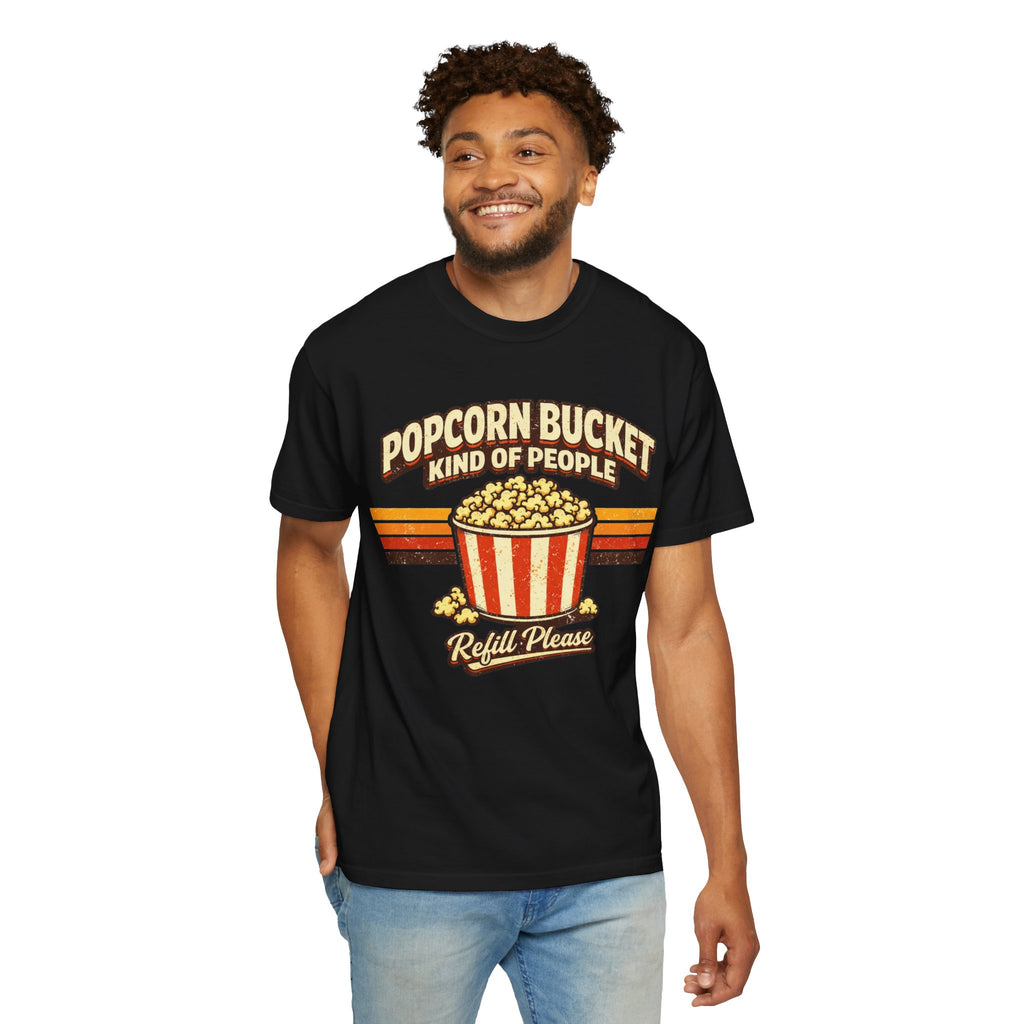 Popcorn Bucket T-Shirt - "Popcorn Bucket Kind of People" Retro Movie Snack Tee