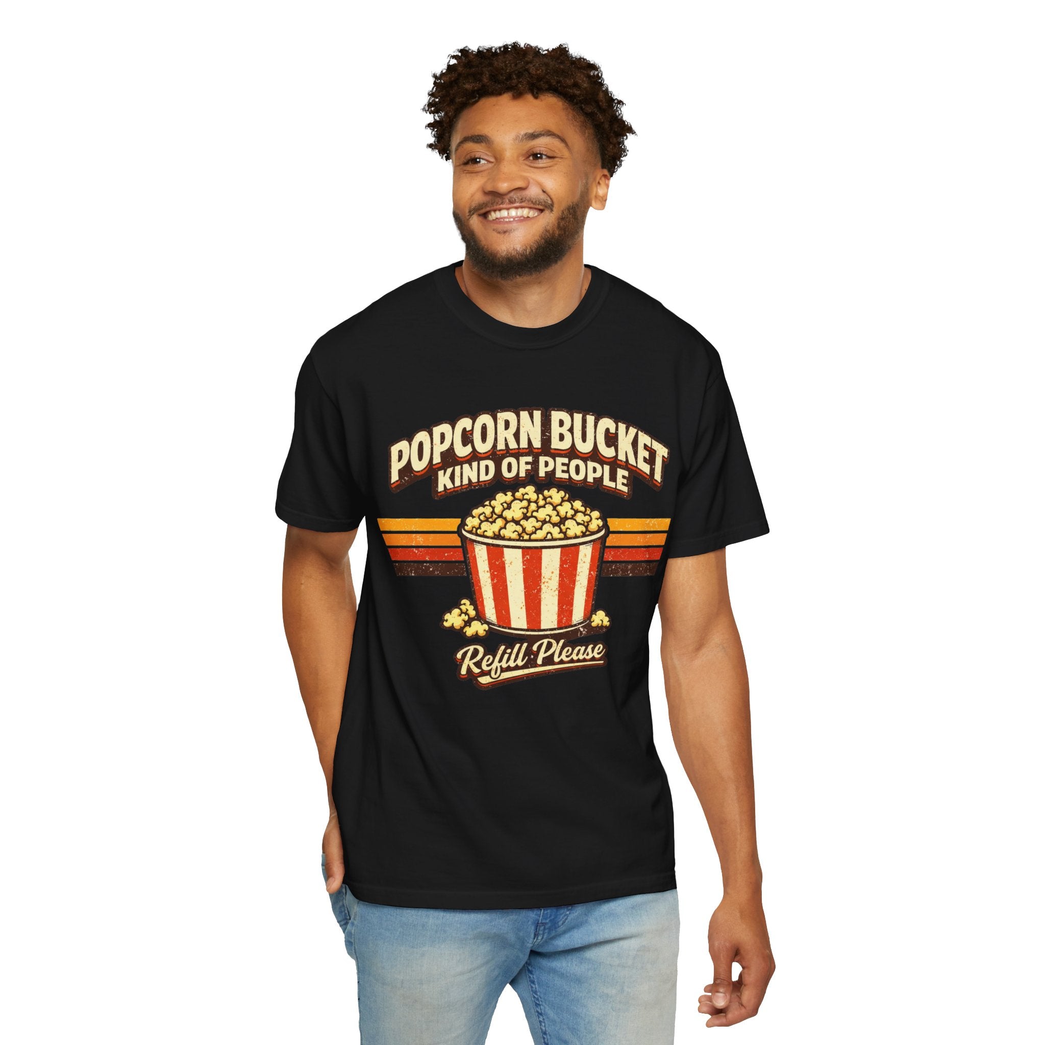 Popcorn Bucket T-Shirt - "Popcorn Bucket Kind of People" Retro Movie Snack Tee