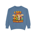 I See Talking Birds Sweatshirt — Colorful Parrot Graphic Pullover