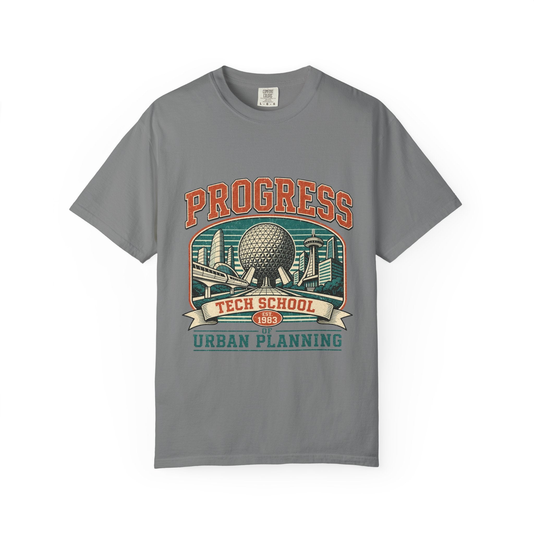 Urban Planning Tech School T-Shirt — "Progress" Vintage Campus Graphic Tee