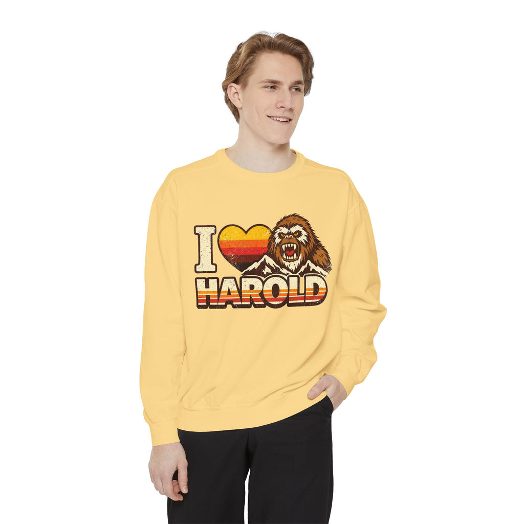I Heart Harold Retro Sweatshirt — Vintage Mountain Sasquatch Crewneck