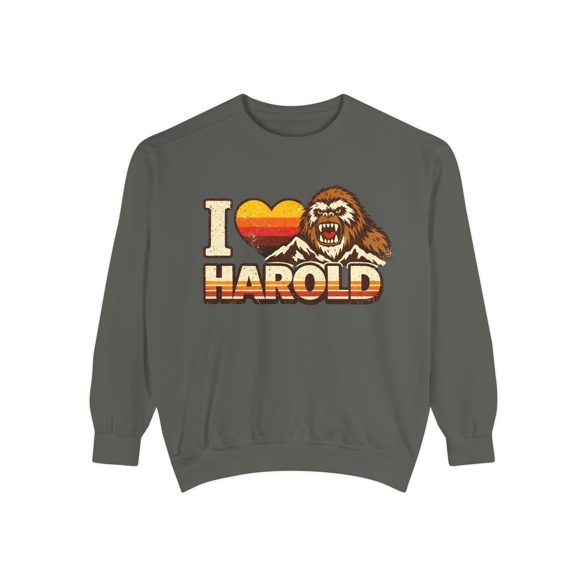 I Heart Harold Retro Sweatshirt — Vintage Mountain Sasquatch Crewneck