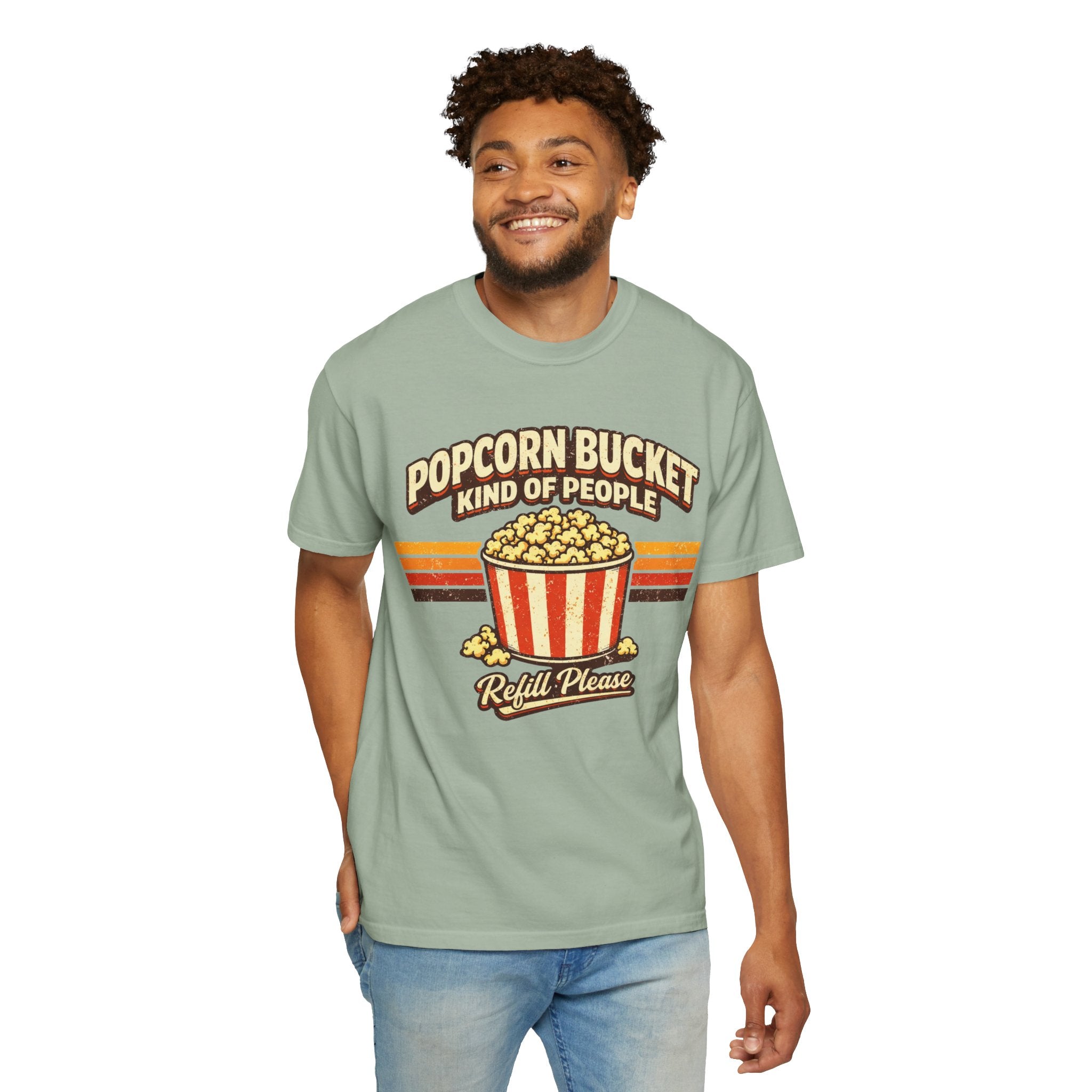 Popcorn Bucket T-Shirt - "Popcorn Bucket Kind of People" Retro Movie Snack Tee