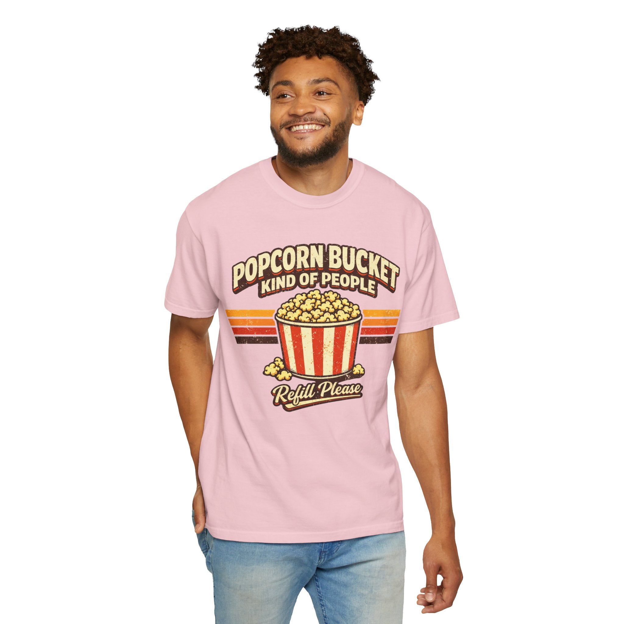 Popcorn Bucket T-Shirt - "Popcorn Bucket Kind of People" Retro Movie Snack Tee