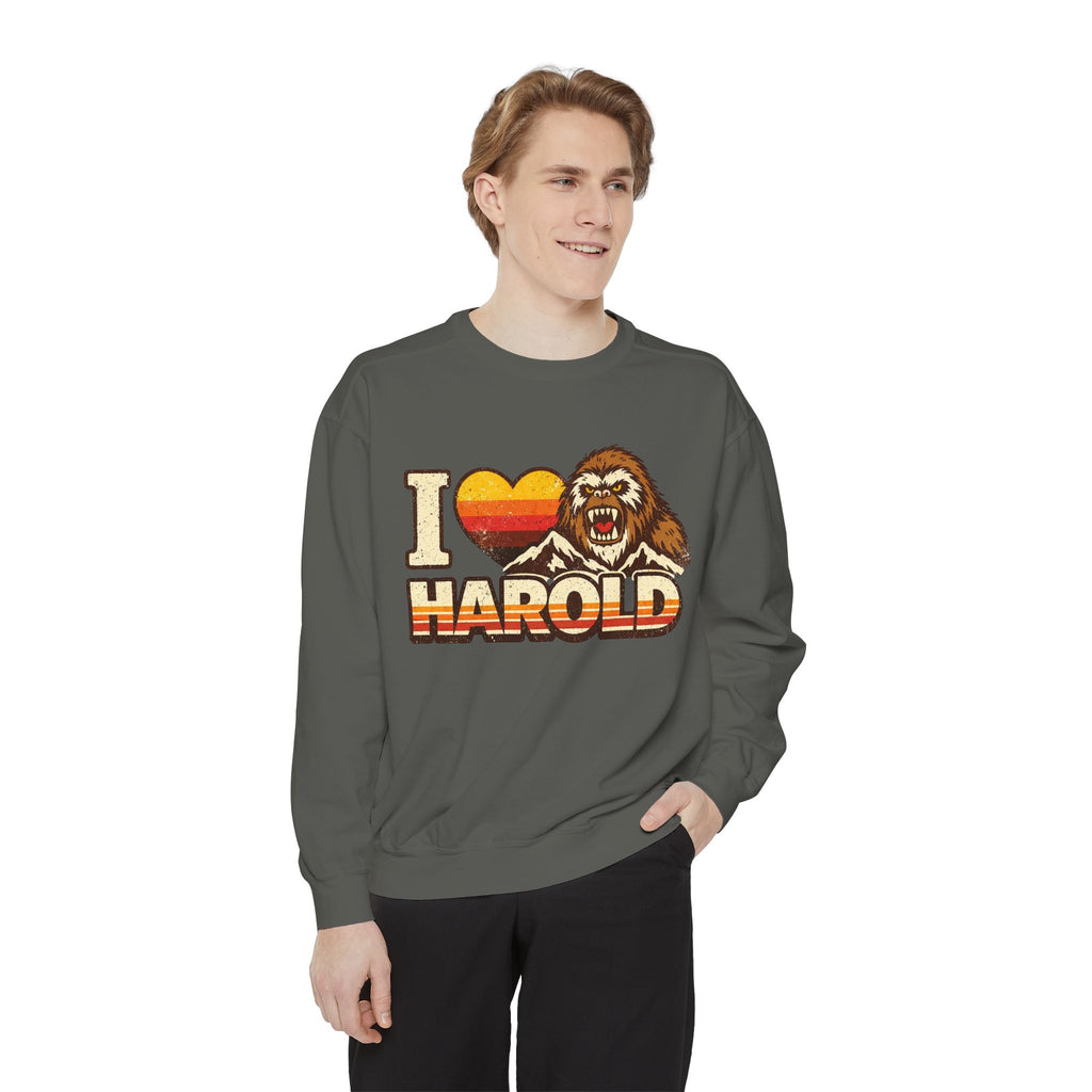 I Heart Harold Retro Sweatshirt — Vintage Mountain Sasquatch Crewneck