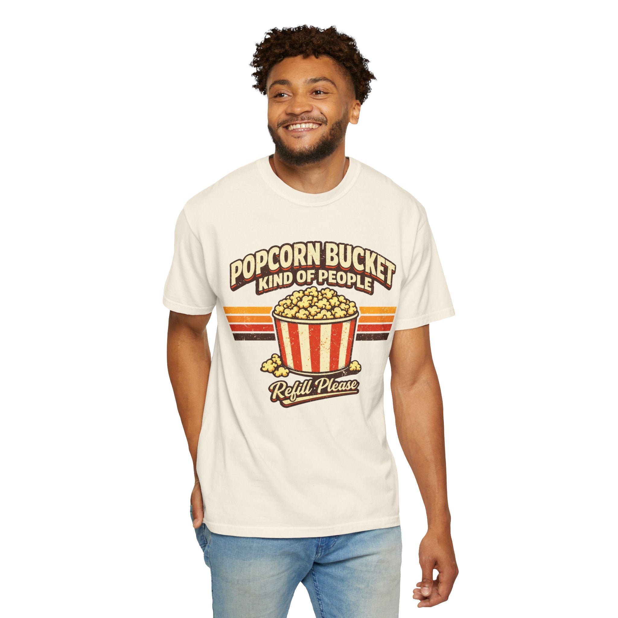 Popcorn Bucket T-Shirt - "Popcorn Bucket Kind of People" Retro Movie Snack Tee