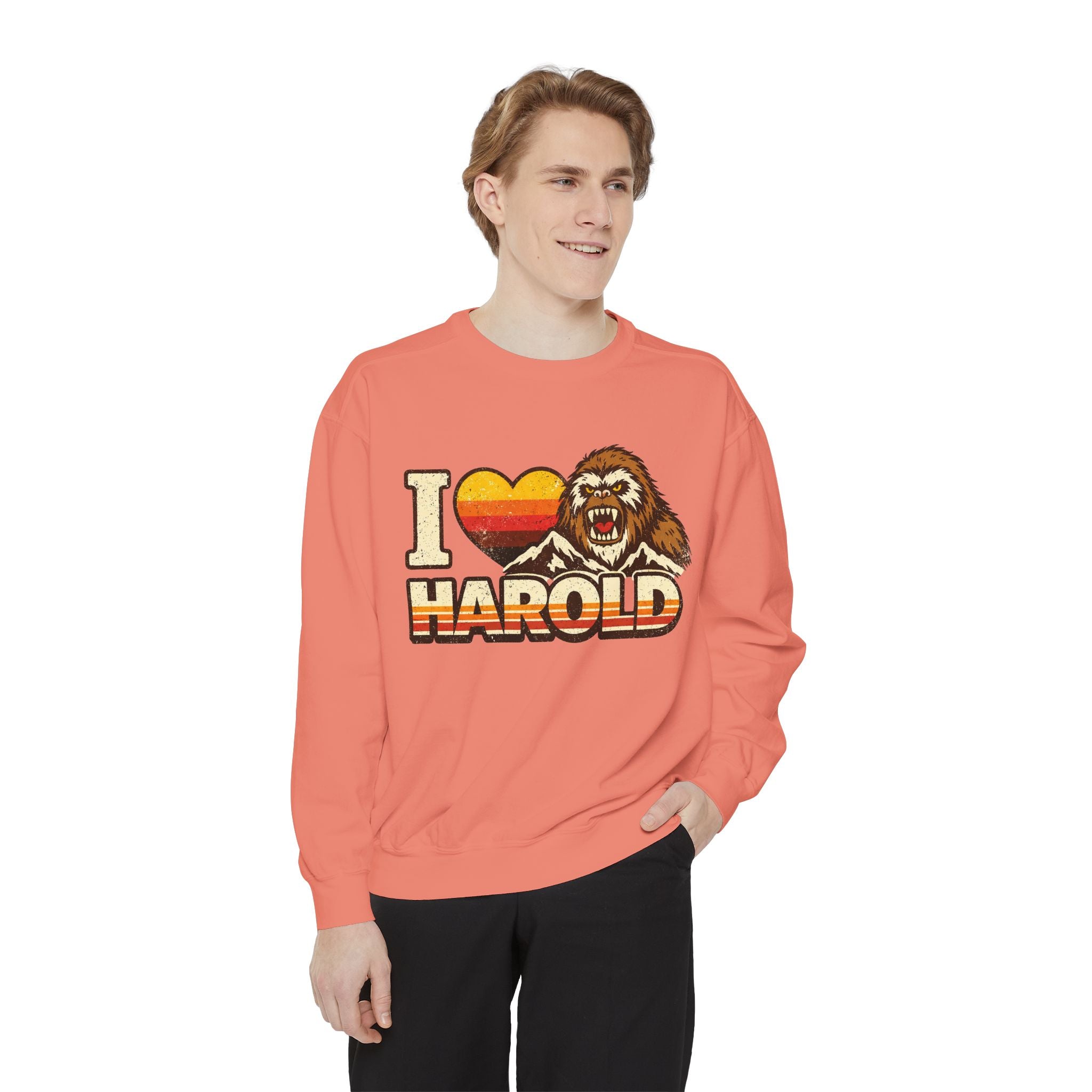 I Heart Harold Retro Sweatshirt — Vintage Mountain Sasquatch Crewneck