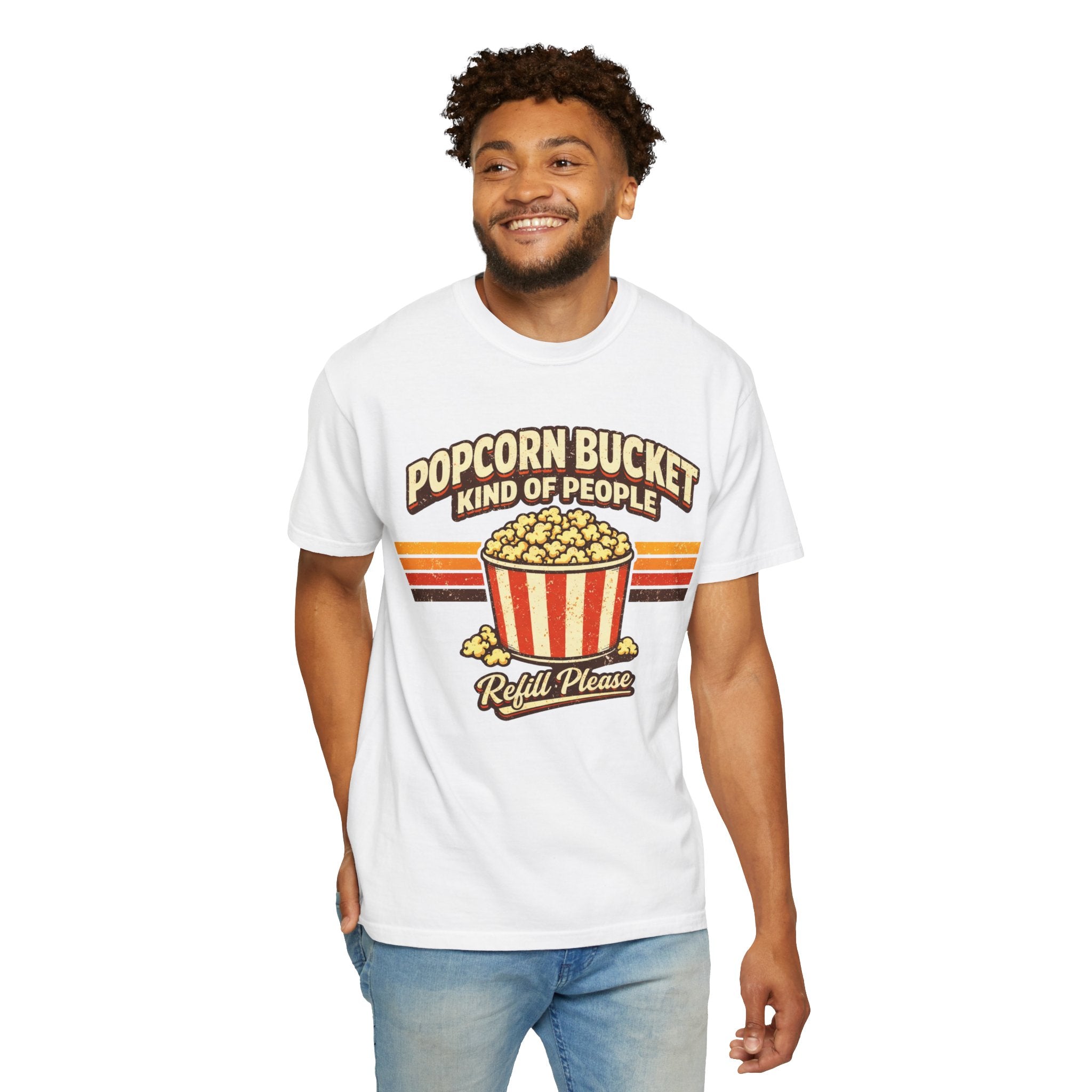 Popcorn Bucket T-Shirt - "Popcorn Bucket Kind of People" Retro Movie Snack Tee
