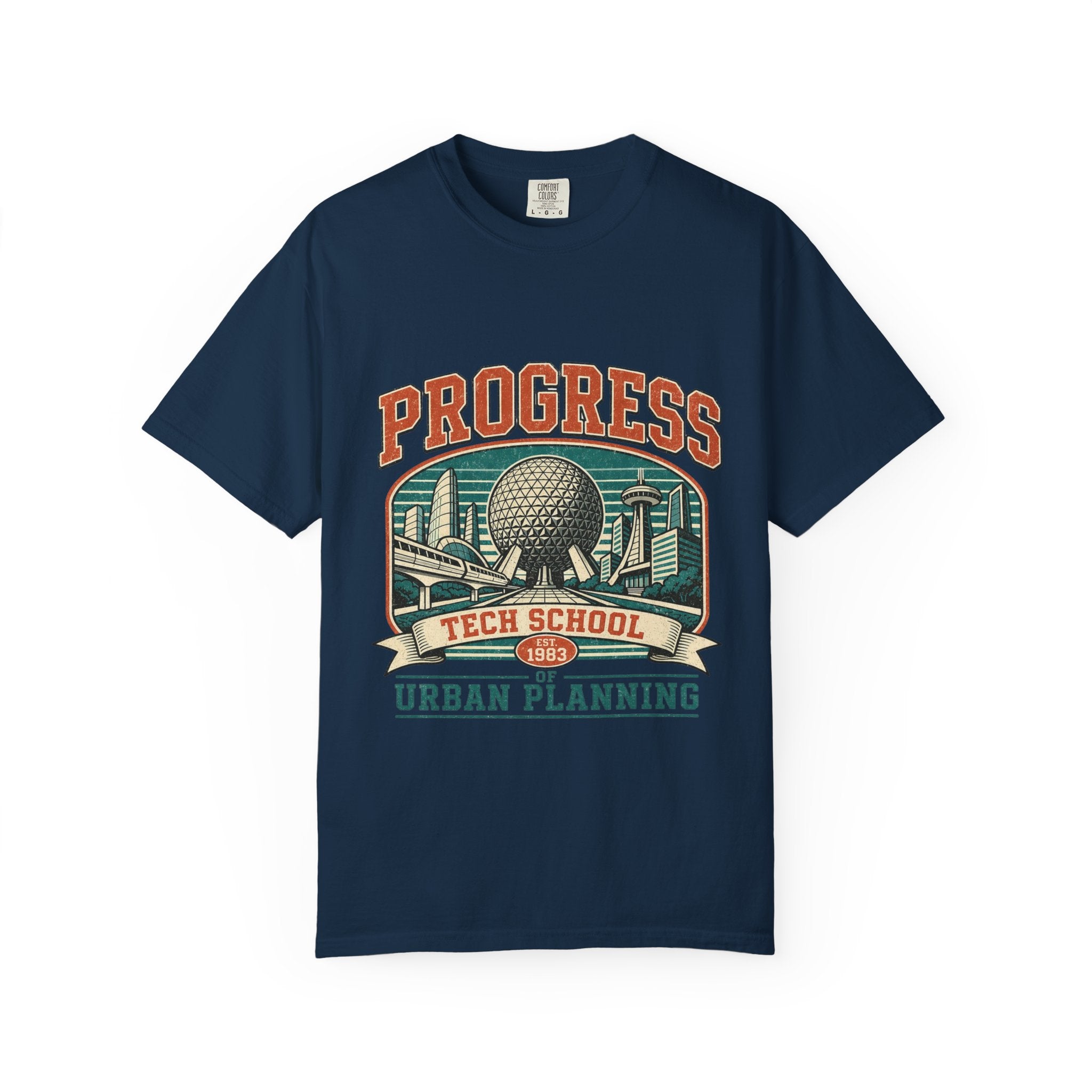 Urban Planning Tech School T-Shirt — "Progress" Vintage Campus Graphic Tee
