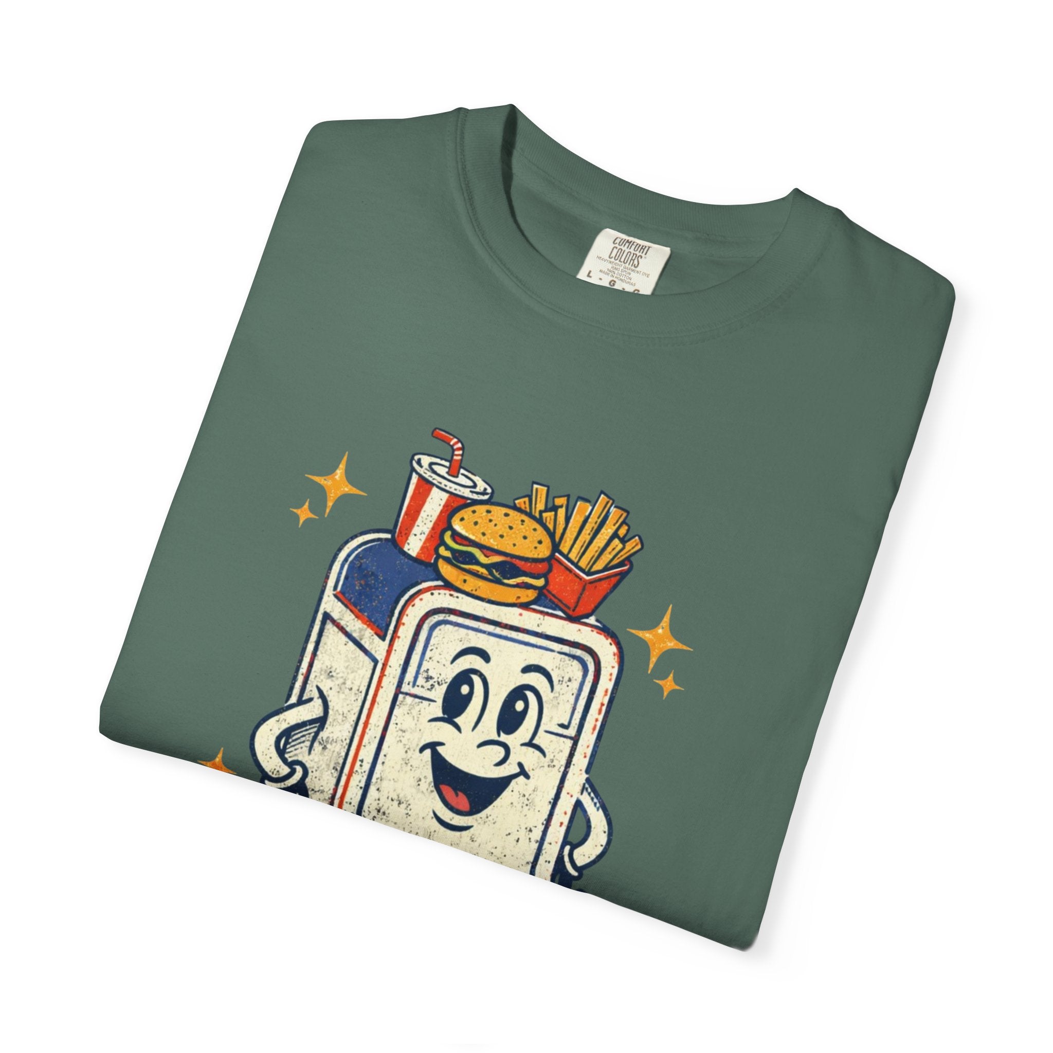 My Head Is a Table T-Shirt — Retro Cartoon Food Tray Tee