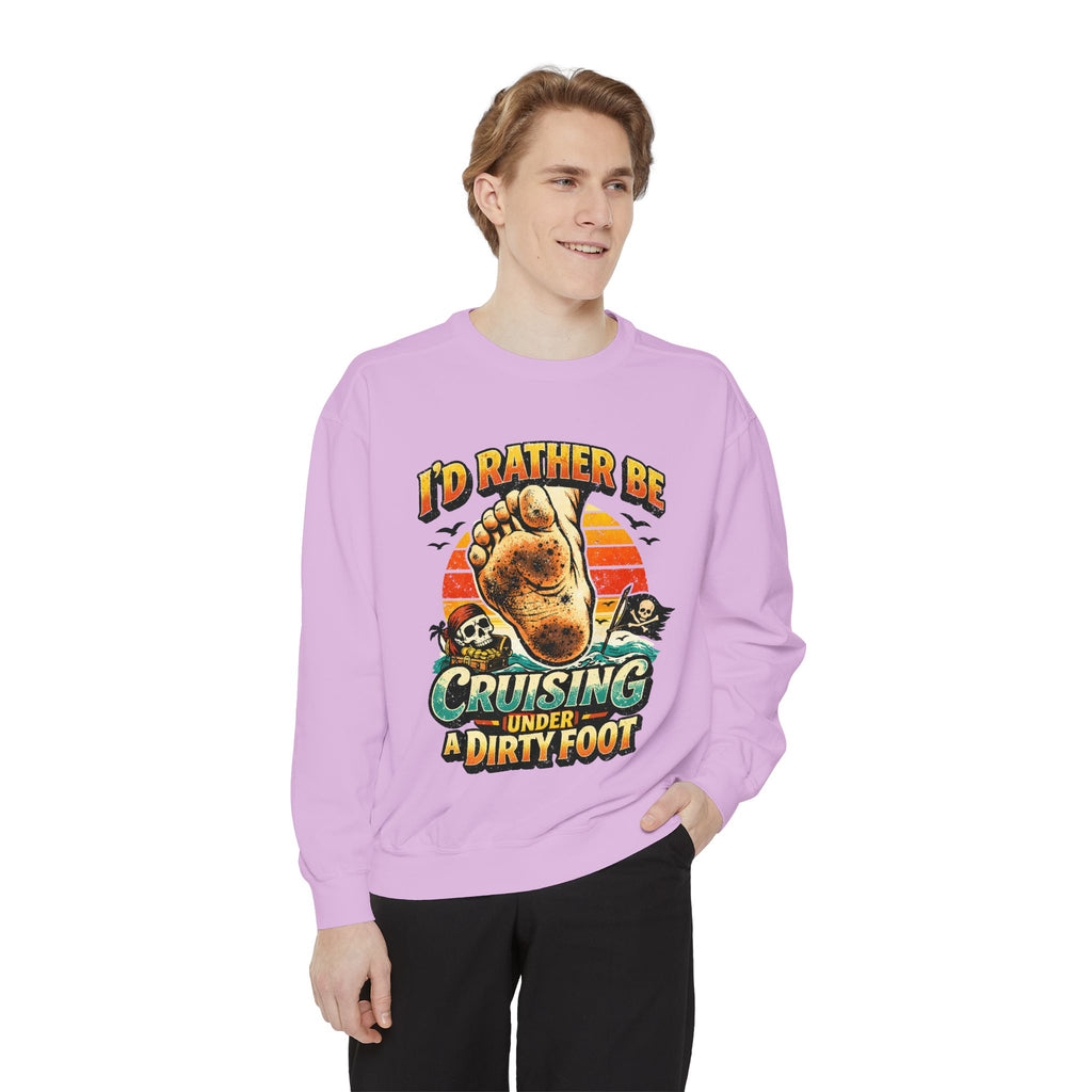 Copy of T-Shirt — "I'd Rather Be Cruising Under a Dirty Foot" Retro Beach Graphic