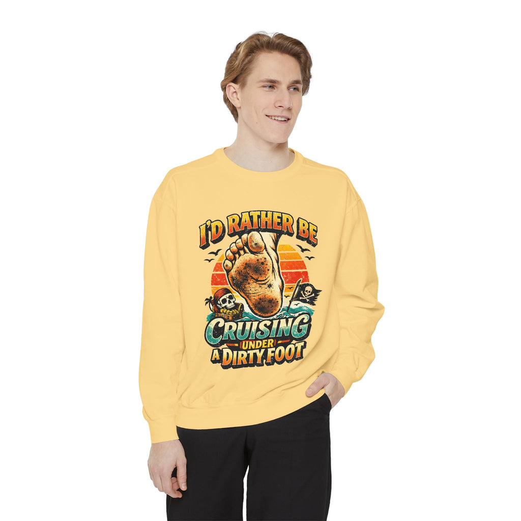 Copy of T-Shirt — "I'd Rather Be Cruising Under a Dirty Foot" Retro Beach Graphic