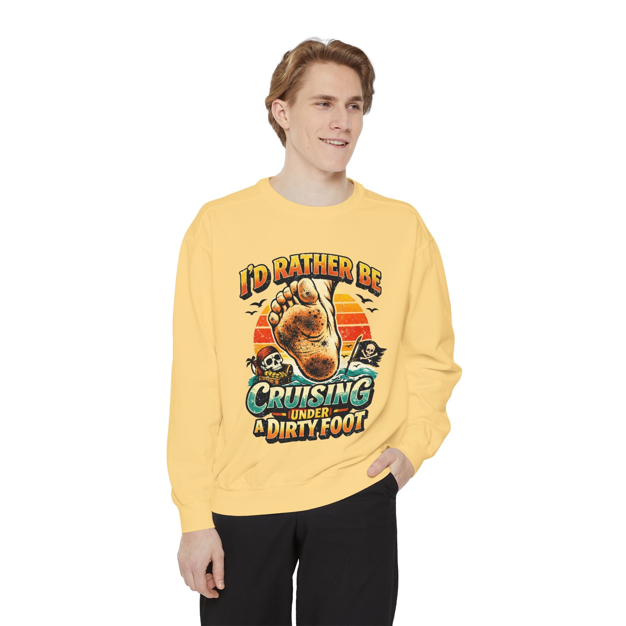 Copy of T-Shirt — "I'd Rather Be Cruising Under a Dirty Foot" Retro Beach Graphic