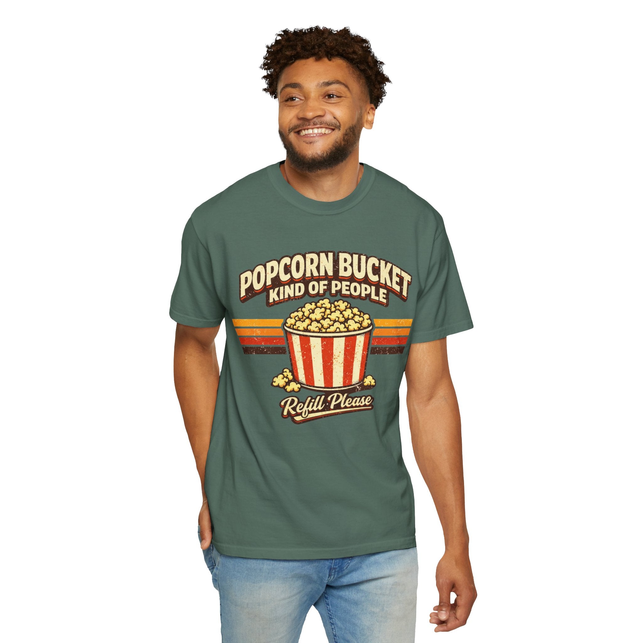 Popcorn Bucket T-Shirt - "Popcorn Bucket Kind of People" Retro Movie Snack Tee