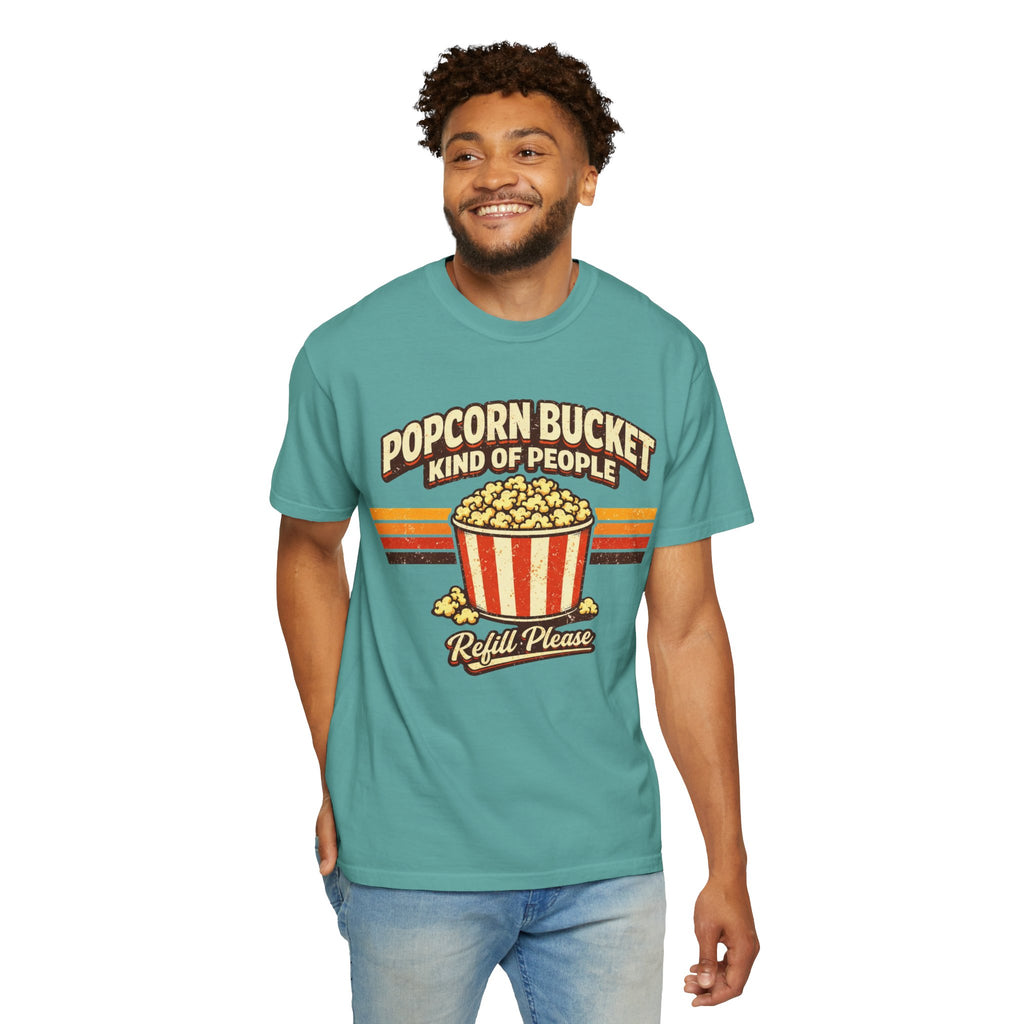 Popcorn Bucket T-Shirt - "Popcorn Bucket Kind of People" Retro Movie Snack Tee