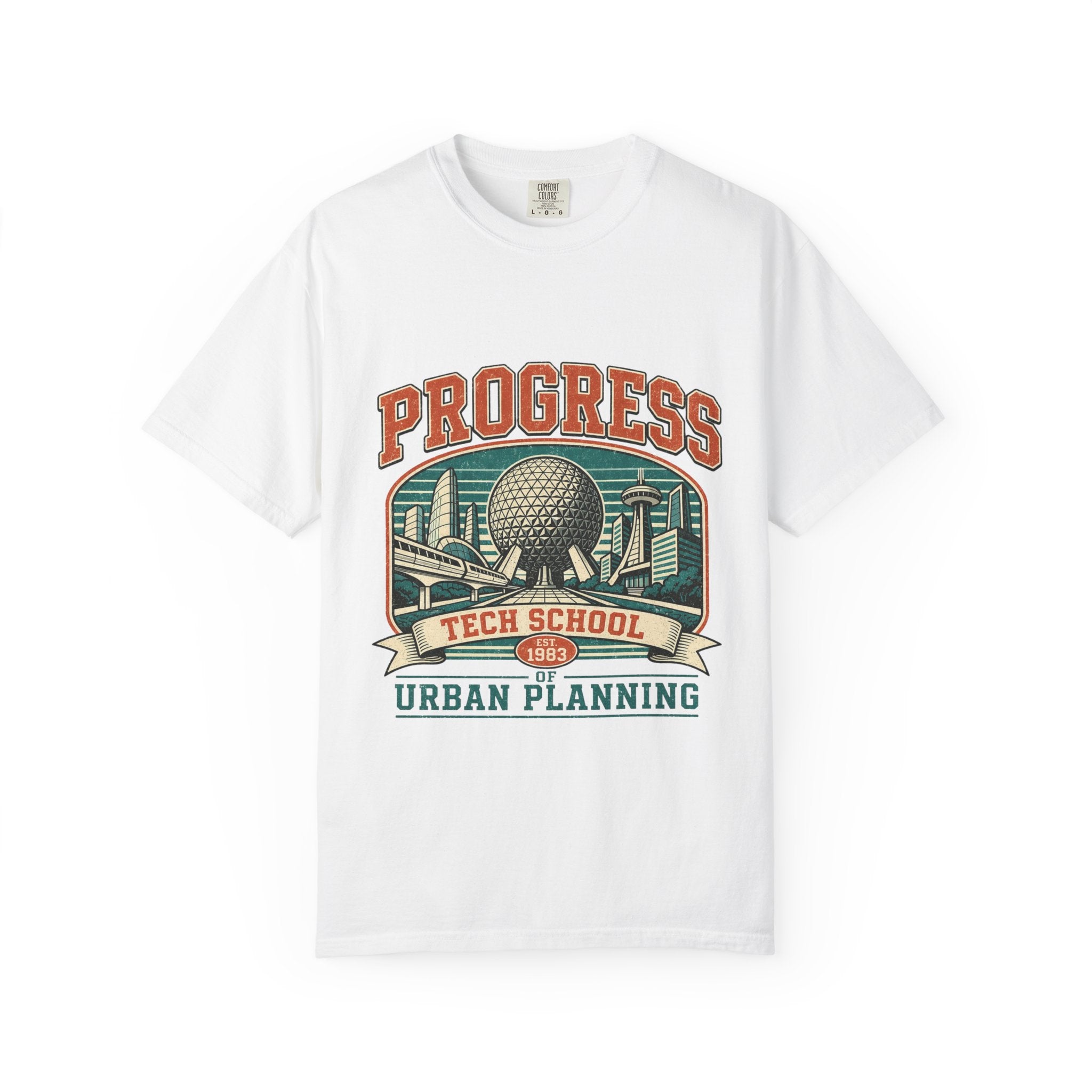Urban Planning Tech School T-Shirt — "Progress" Vintage Campus Graphic Tee