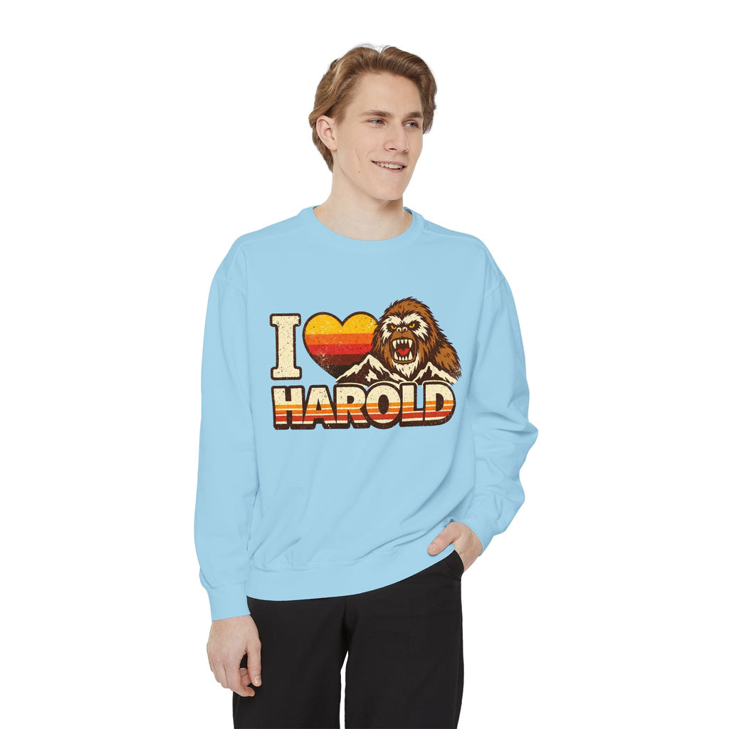 I Heart Harold Retro Sweatshirt — Vintage Mountain Sasquatch Crewneck
