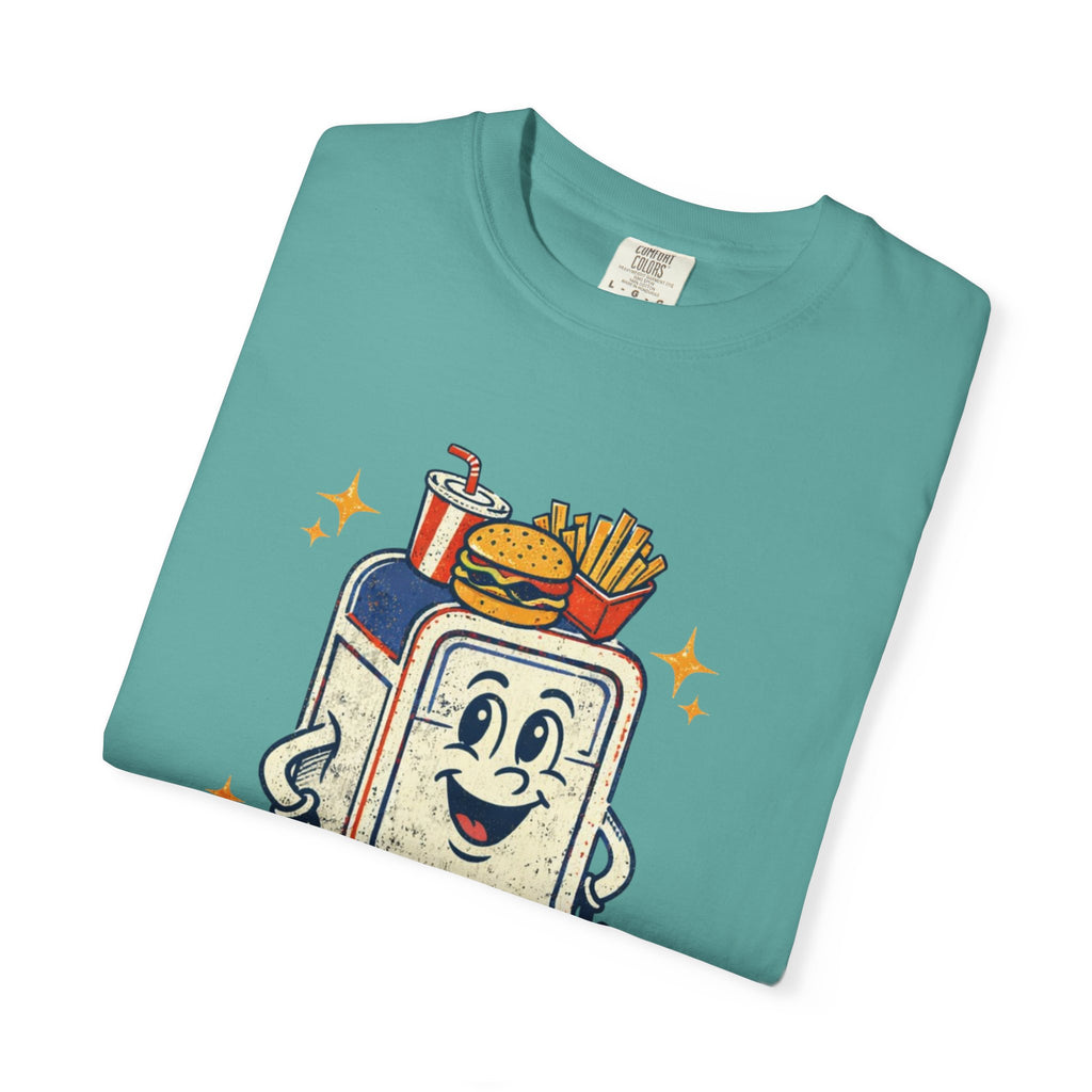 My Head Is a Table T-Shirt — Retro Cartoon Food Tray Tee
