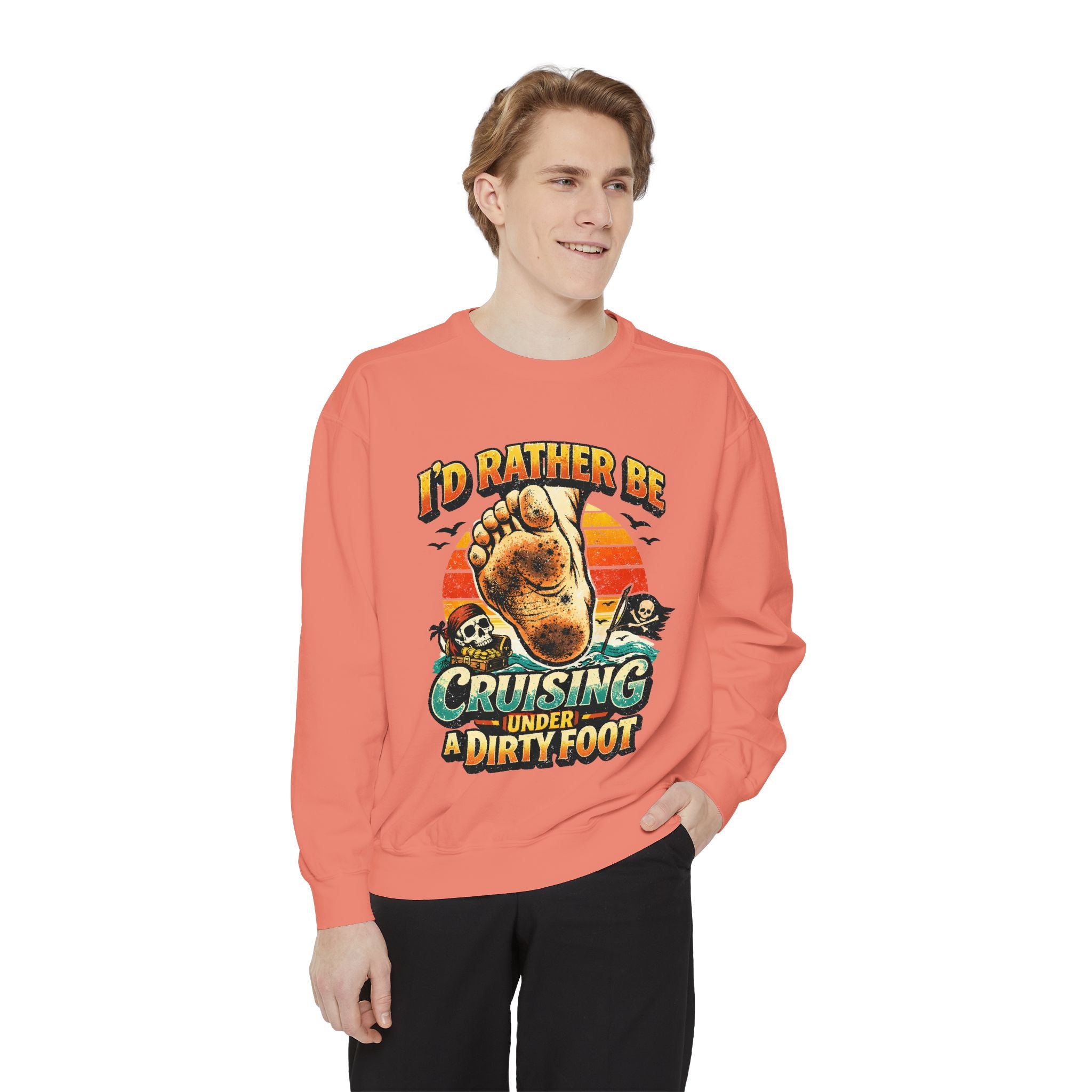 Copy of T-Shirt — "I'd Rather Be Cruising Under a Dirty Foot" Retro Beach Graphic