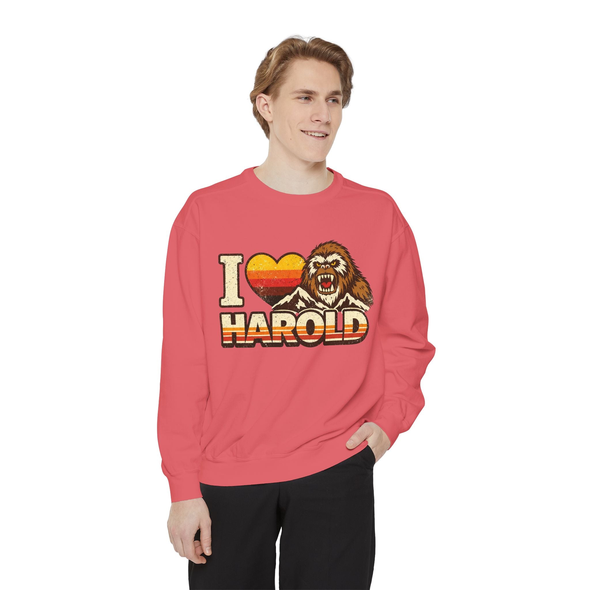 I Heart Harold Retro Sweatshirt — Vintage Mountain Sasquatch Crewneck