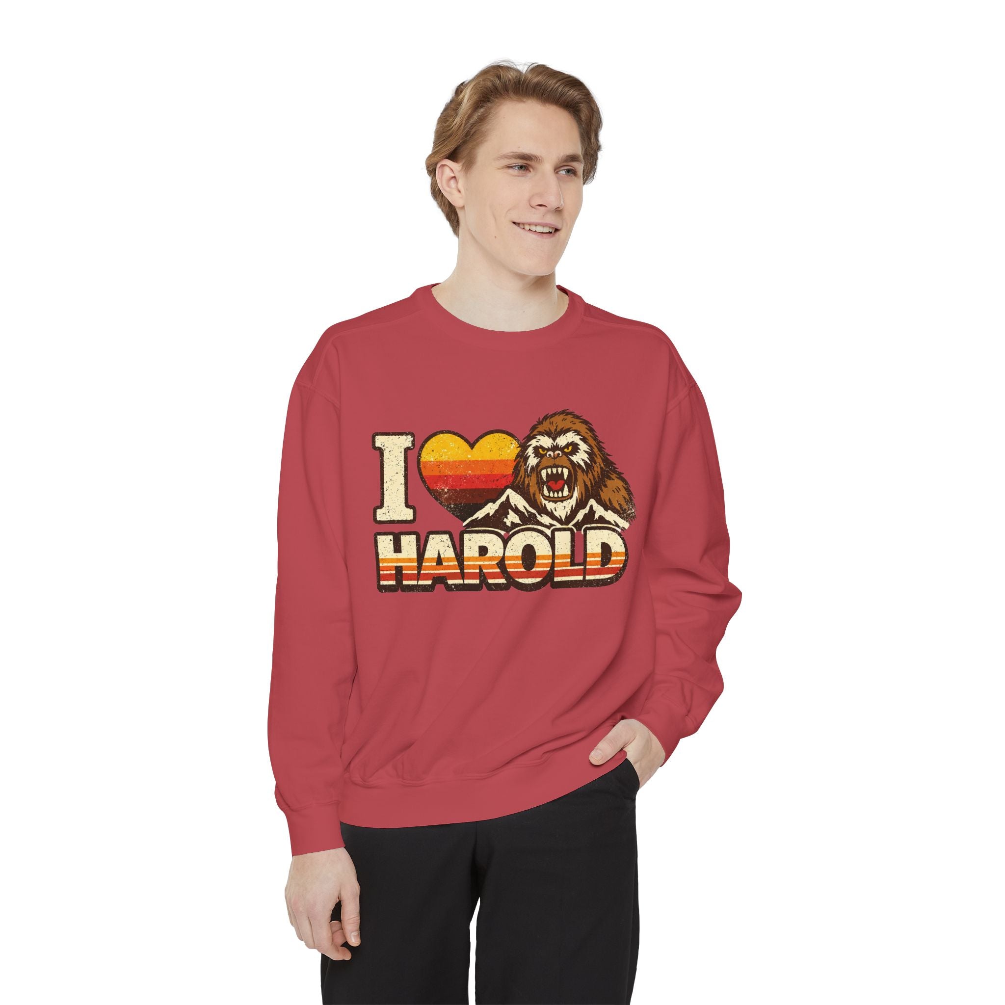 I Heart Harold Retro Sweatshirt — Vintage Mountain Sasquatch Crewneck