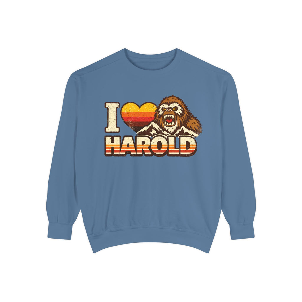 I Heart Harold Retro Sweatshirt — Vintage Mountain Sasquatch Crewneck