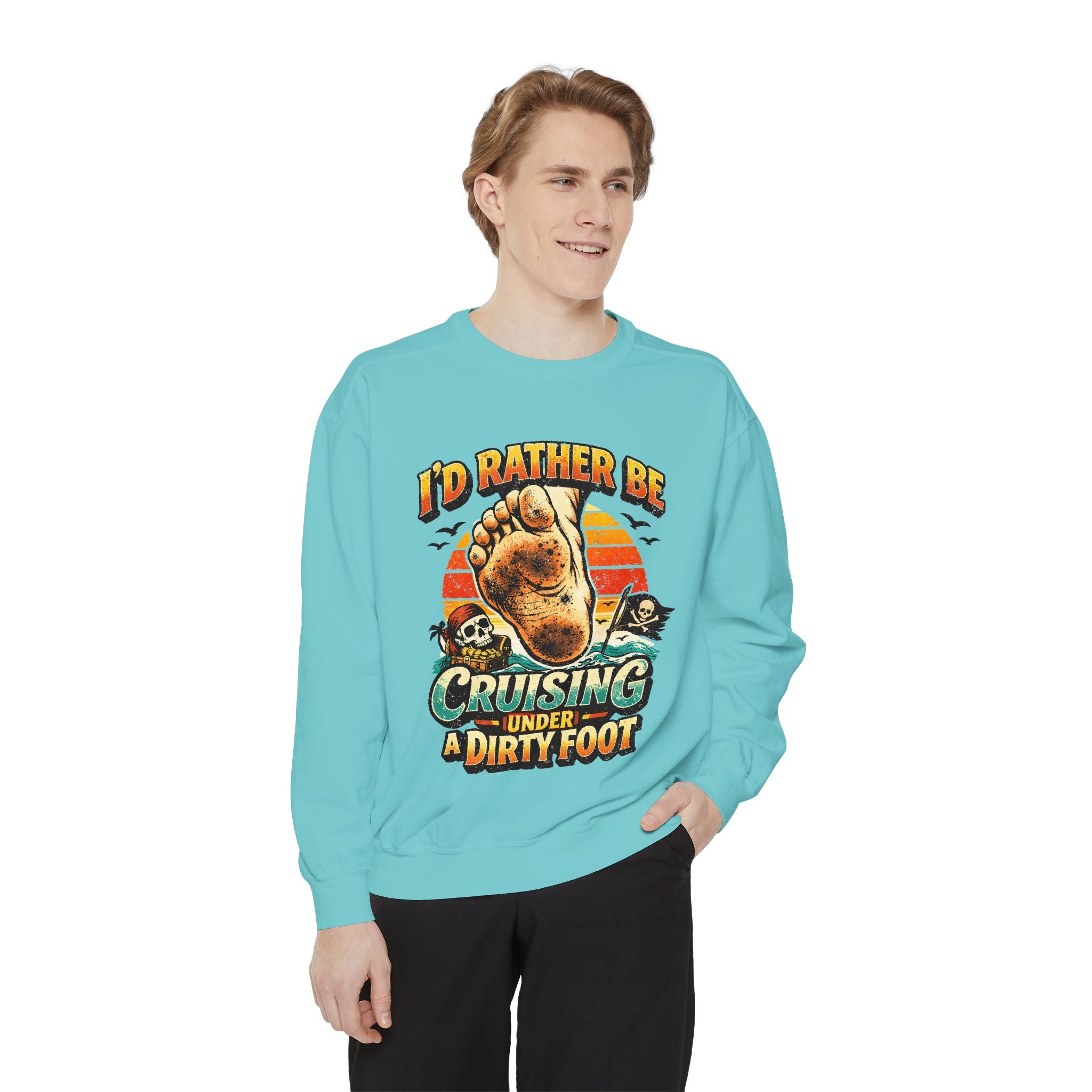 Copy of T-Shirt — "I'd Rather Be Cruising Under a Dirty Foot" Retro Beach Graphic