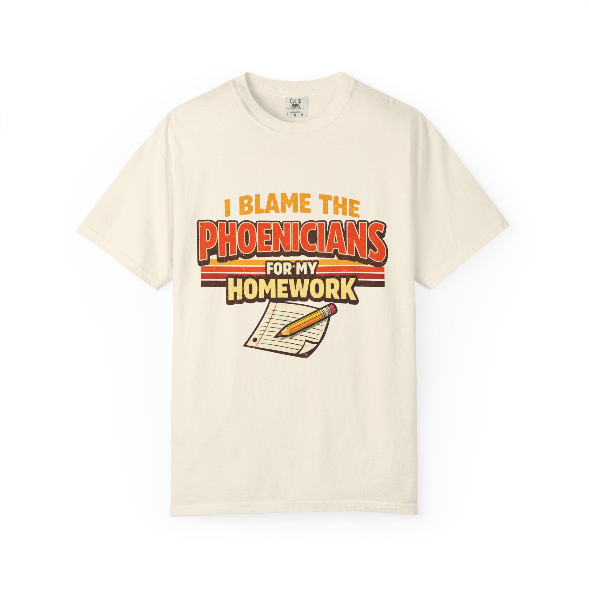 T-Shirt — "I Blame the Phoenicians for My Homework" Retro History Graphic Tee