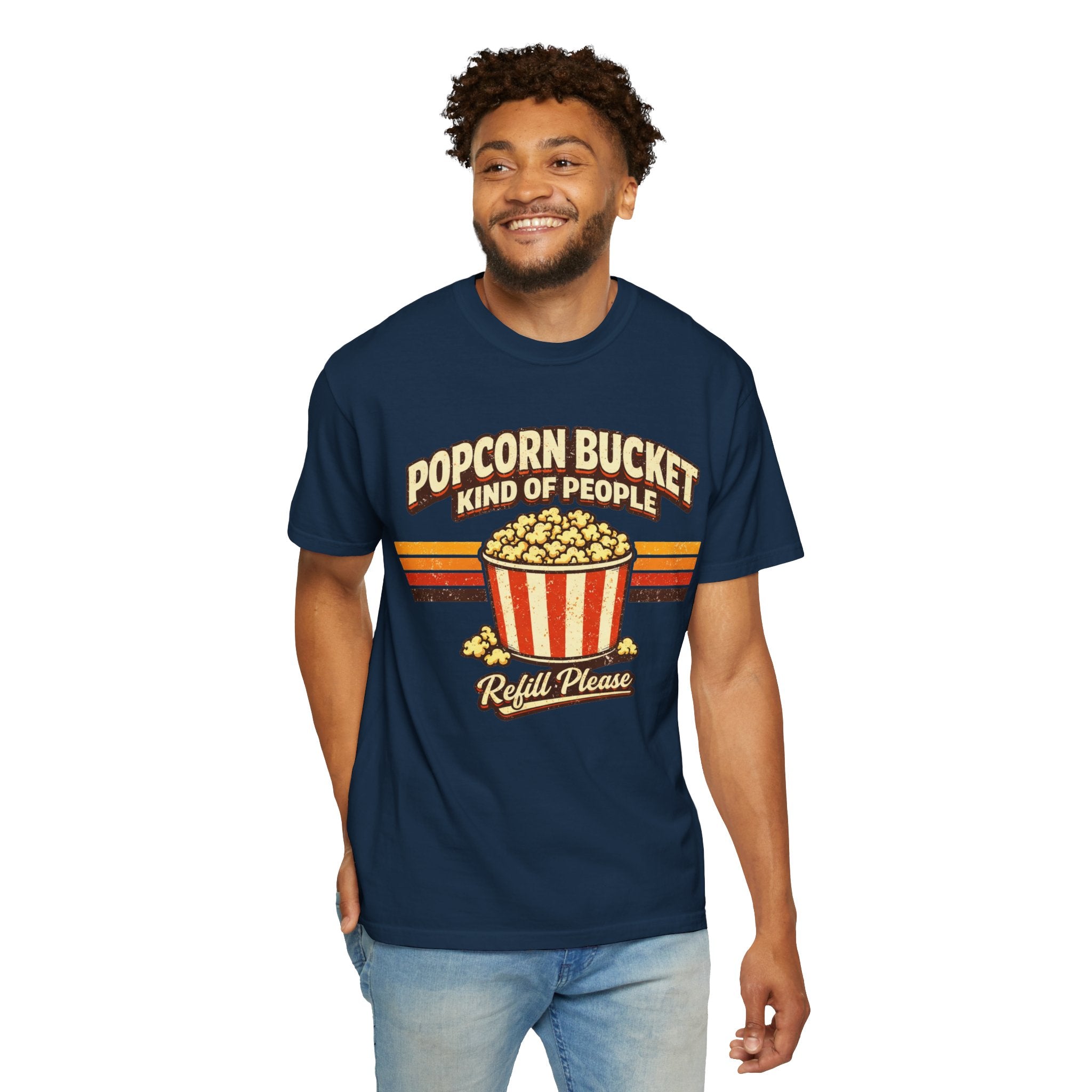 Popcorn Bucket T-Shirt - "Popcorn Bucket Kind of People" Retro Movie Snack Tee