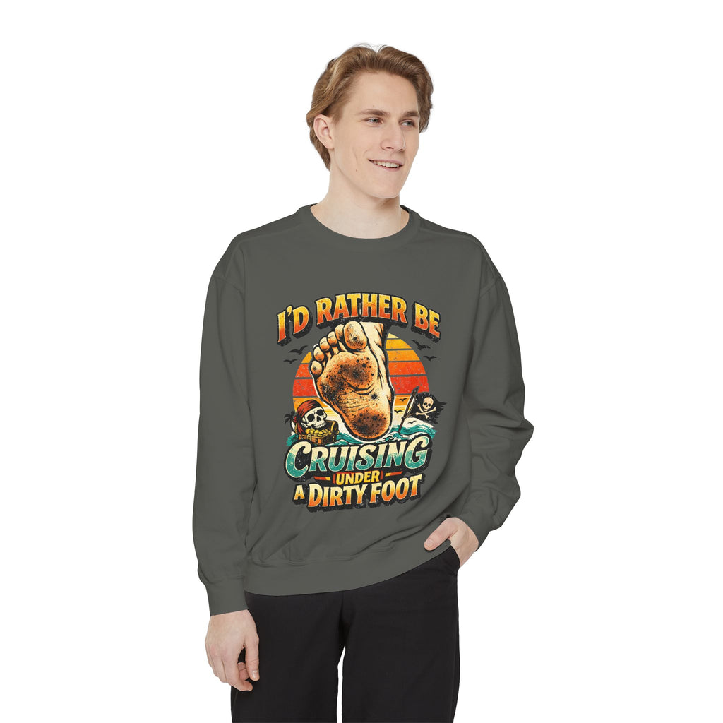 Copy of T-Shirt — "I'd Rather Be Cruising Under a Dirty Foot" Retro Beach Graphic