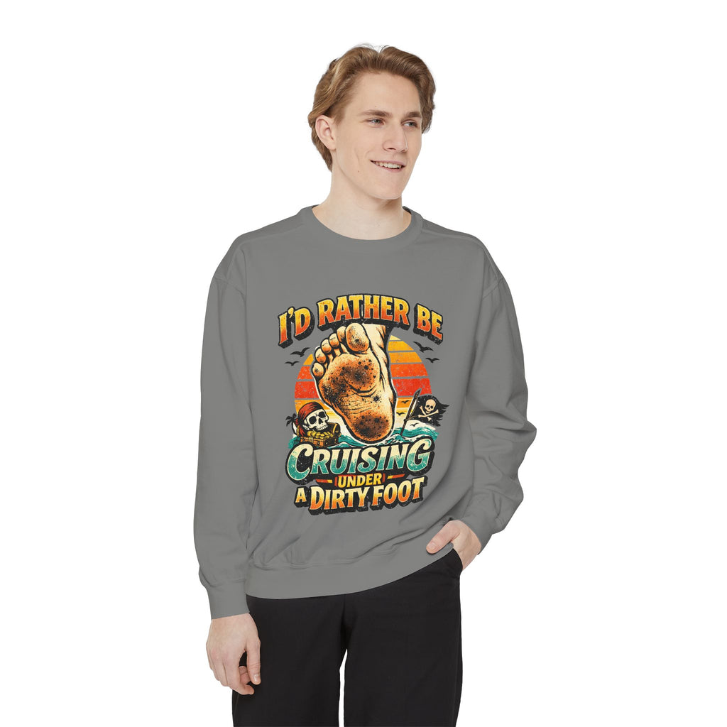 Copy of T-Shirt — "I'd Rather Be Cruising Under a Dirty Foot" Retro Beach Graphic