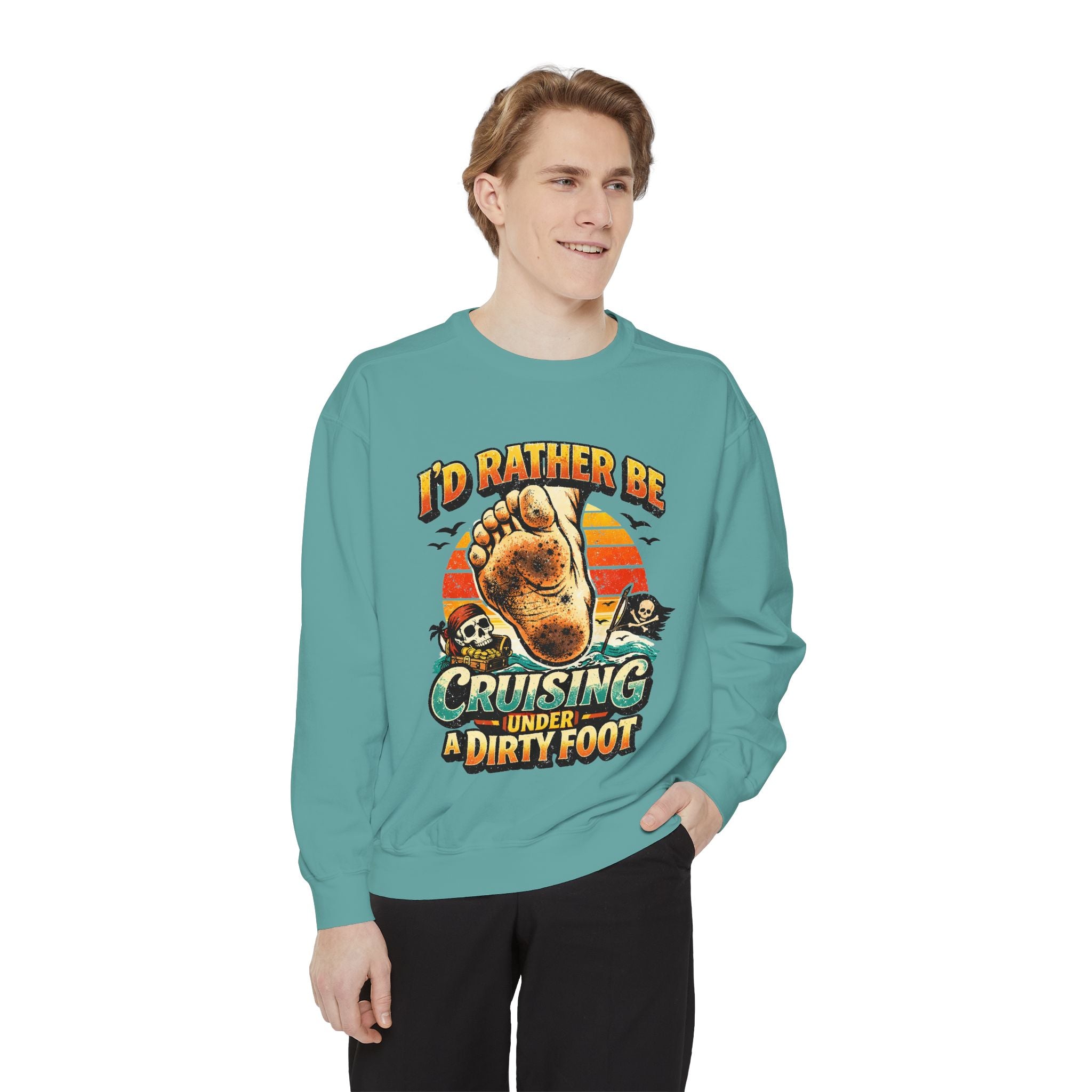 Copy of T-Shirt — "I'd Rather Be Cruising Under a Dirty Foot" Retro Beach Graphic