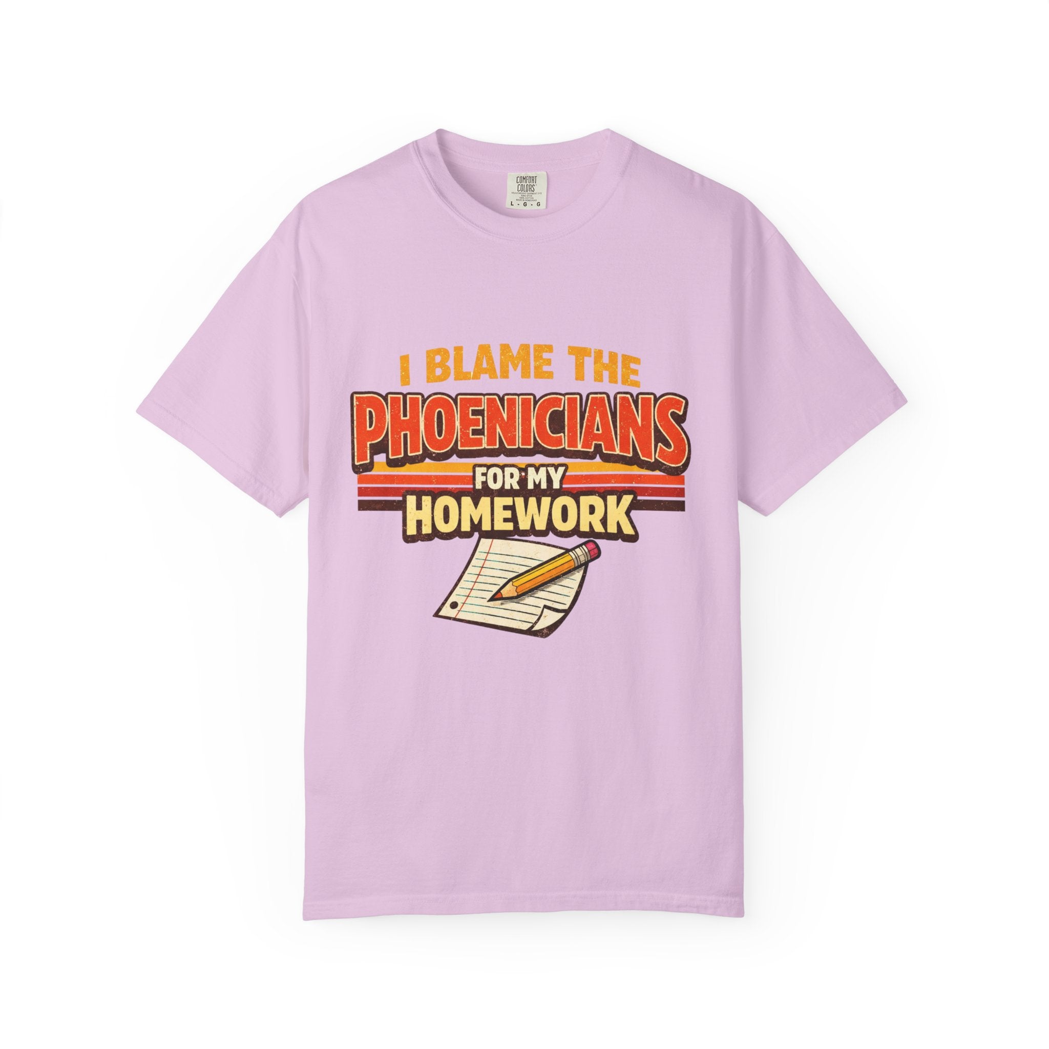 T-Shirt — "I Blame the Phoenicians for My Homework" Retro History Graphic Tee