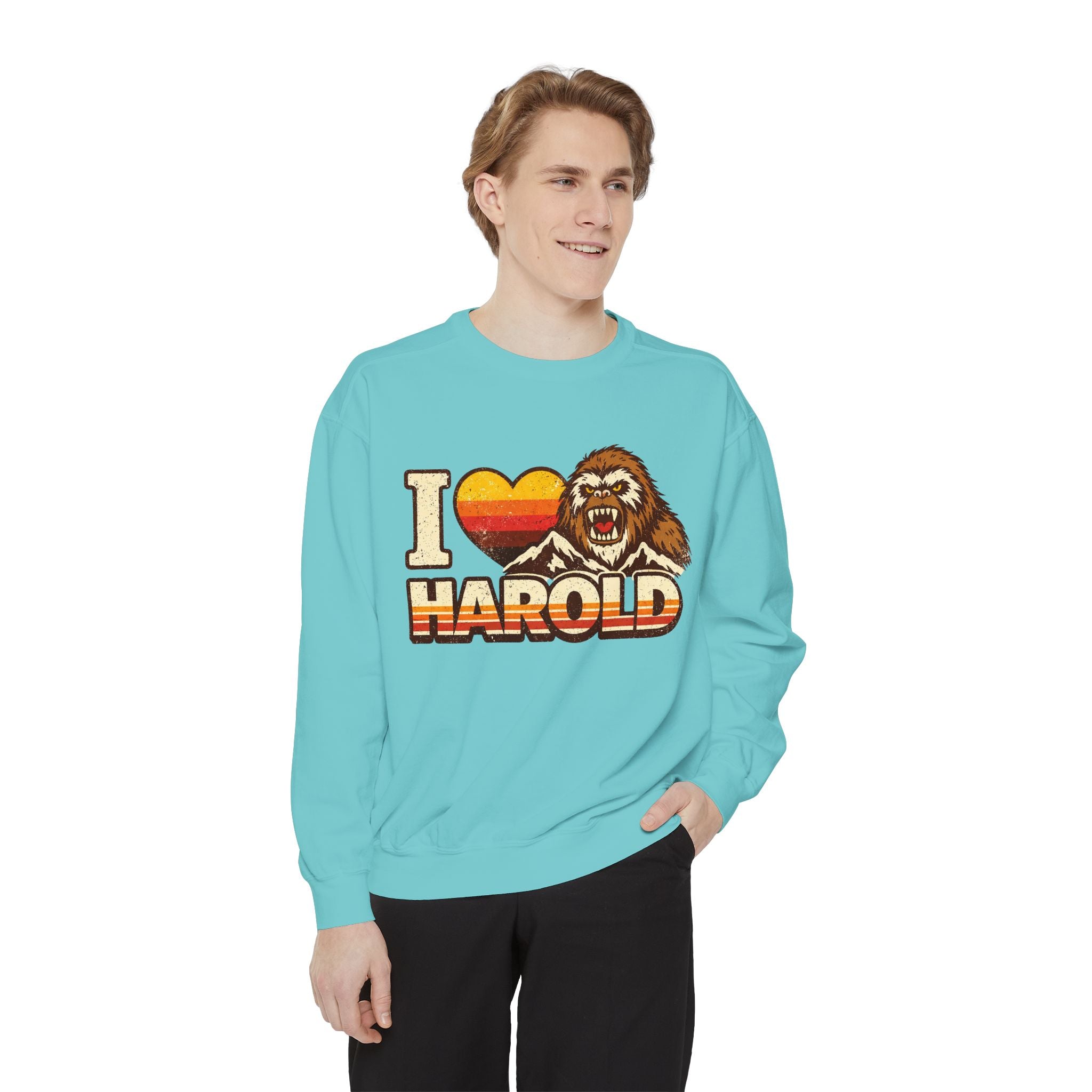 I Heart Harold Retro Sweatshirt — Vintage Mountain Sasquatch Crewneck