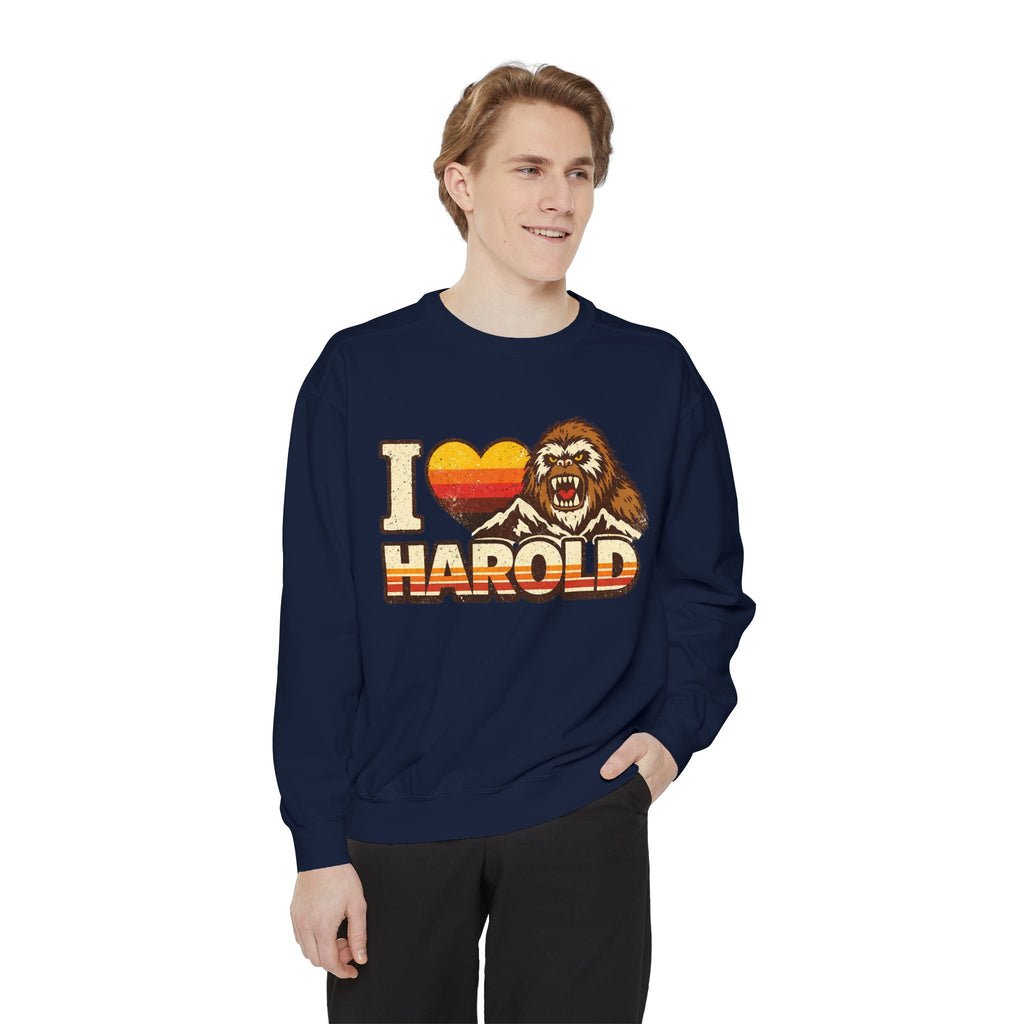 I Heart Harold Retro Sweatshirt — Vintage Mountain Sasquatch Crewneck