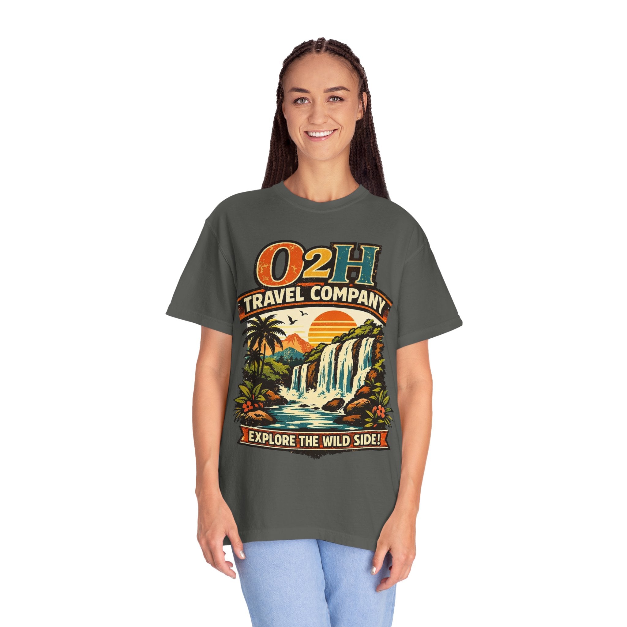 Travel Company T-Shirt — "O2H Travel Company: Explore the Wild Side" Vintage Adventure Tee