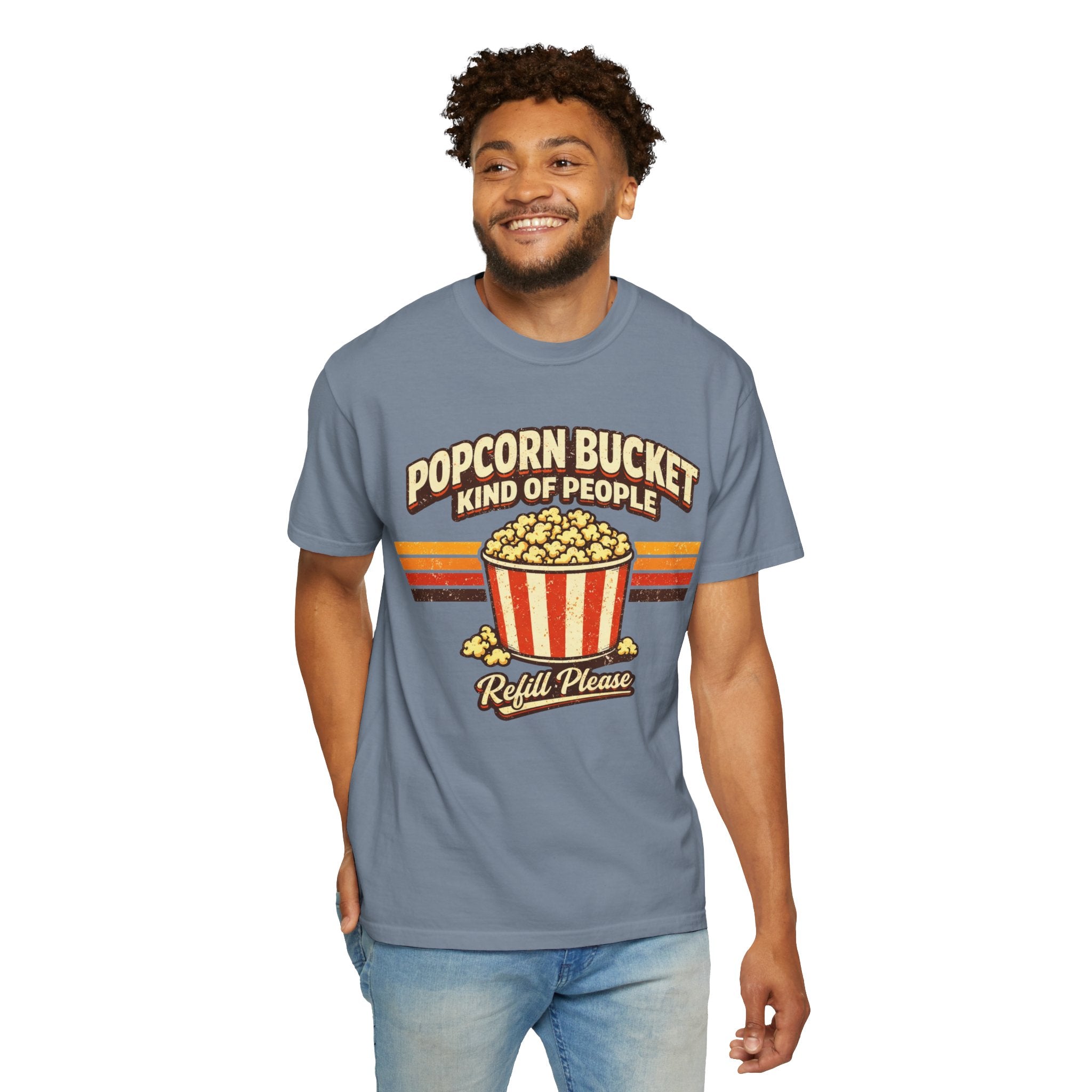 Popcorn Bucket T-Shirt - "Popcorn Bucket Kind of People" Retro Movie Snack Tee