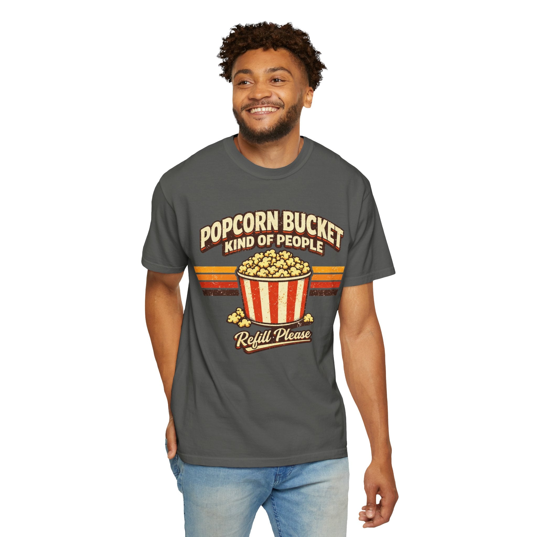 Popcorn Bucket T-Shirt - "Popcorn Bucket Kind of People" Retro Movie Snack Tee
