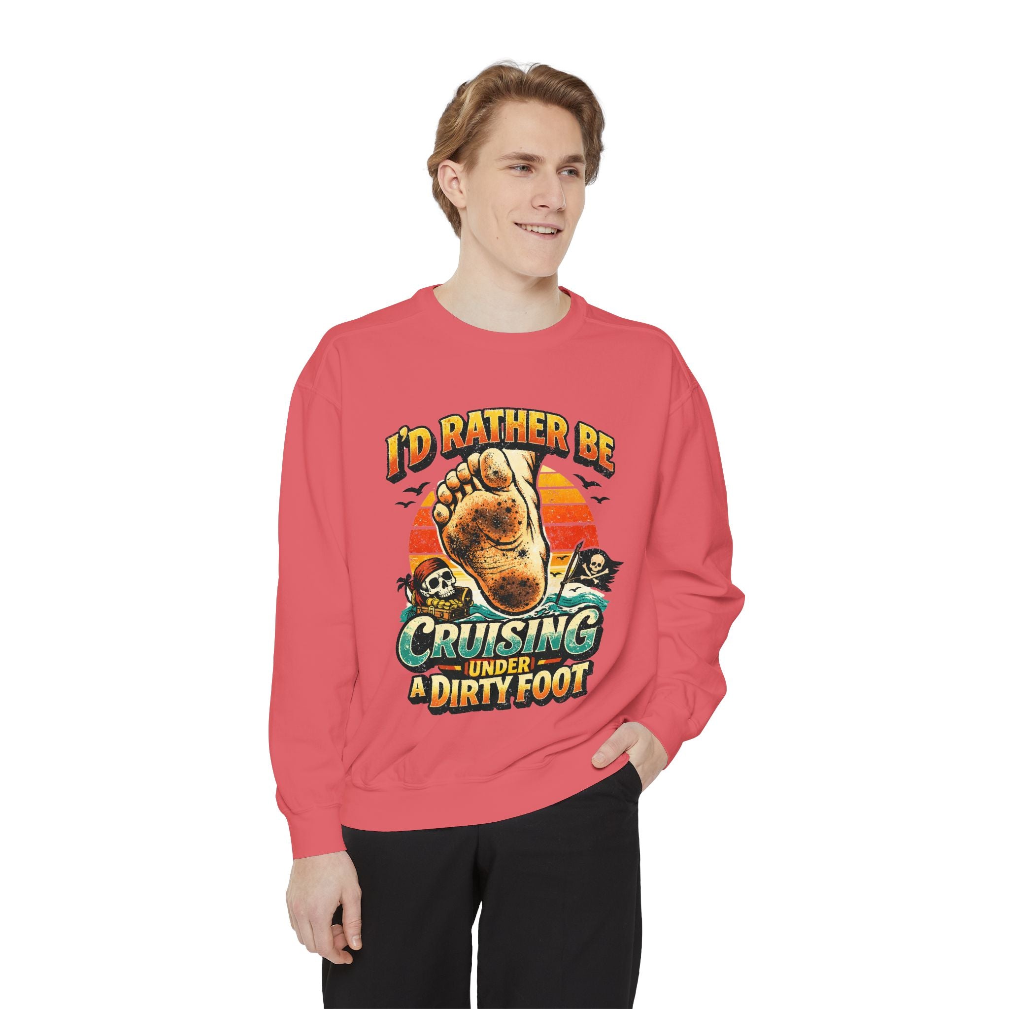Copy of T-Shirt — "I'd Rather Be Cruising Under a Dirty Foot" Retro Beach Graphic
