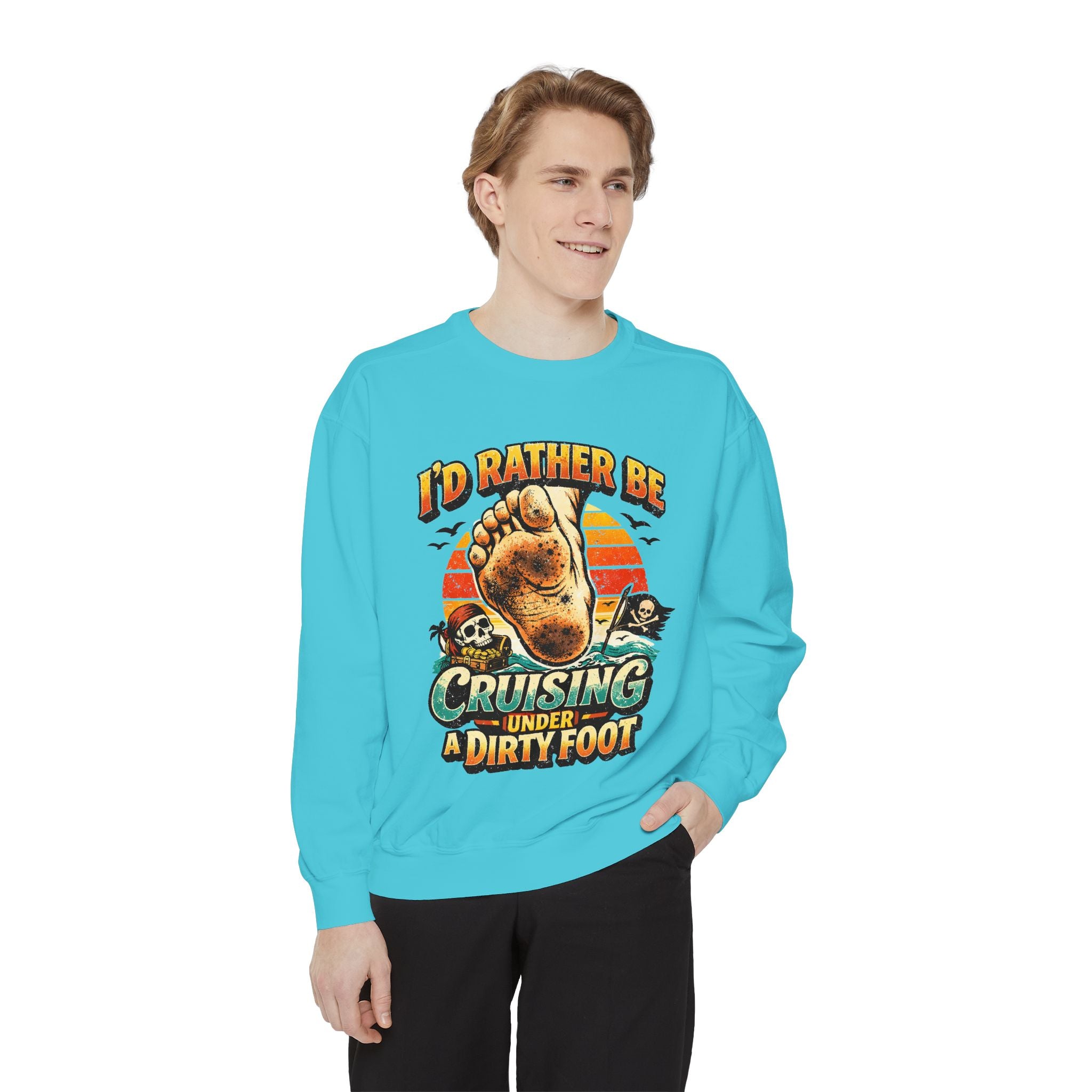 Copy of T-Shirt — "I'd Rather Be Cruising Under a Dirty Foot" Retro Beach Graphic