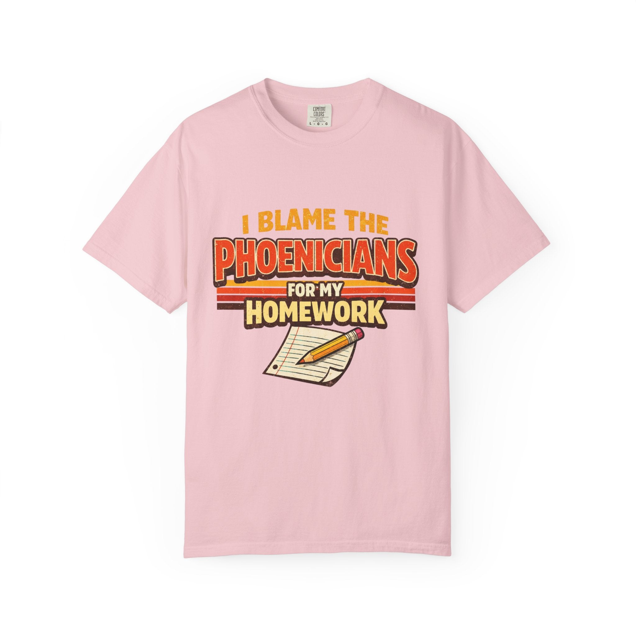 T-Shirt — "I Blame the Phoenicians for My Homework" Retro History Graphic Tee