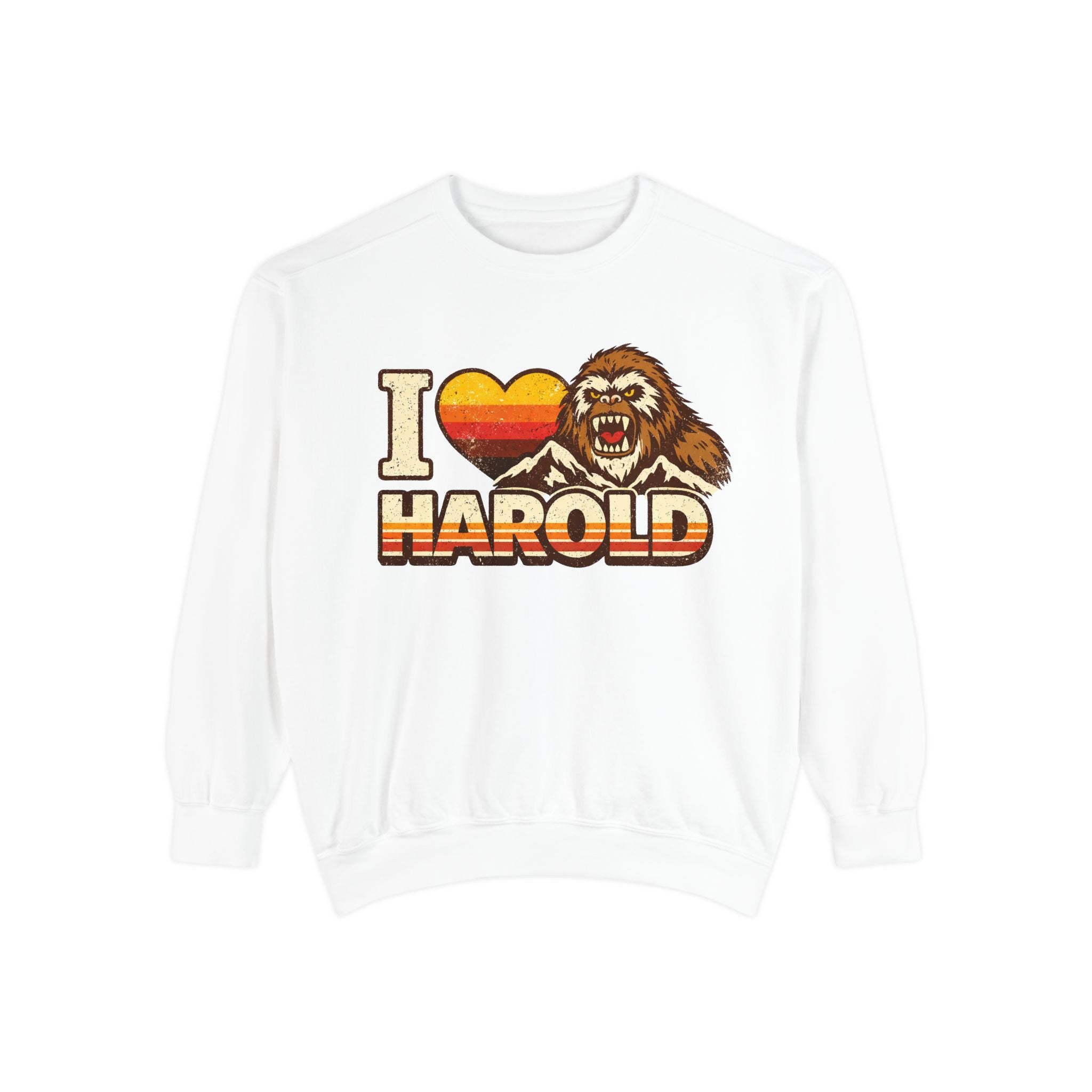 I Heart Harold Retro Sweatshirt — Vintage Mountain Sasquatch Crewneck