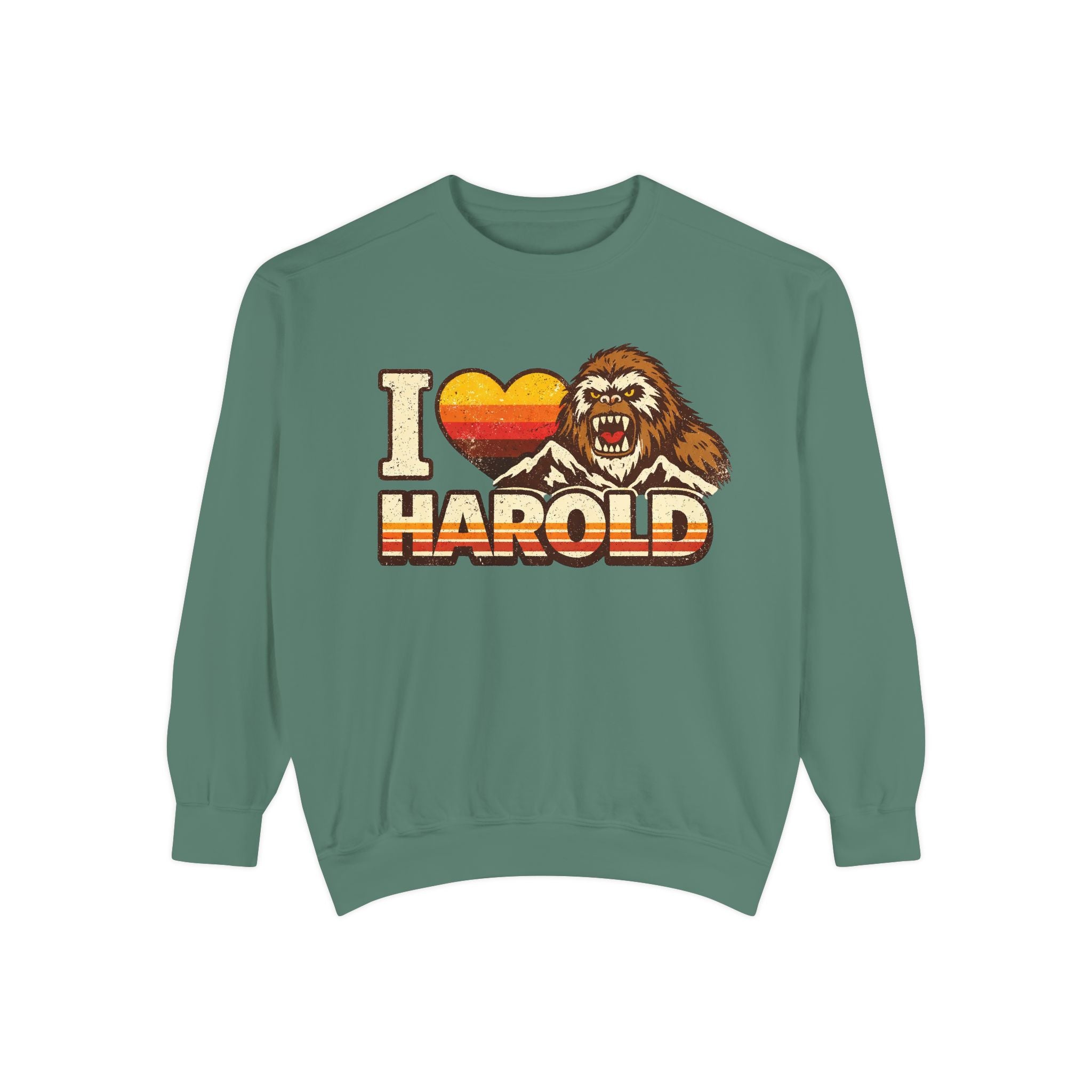 I Heart Harold Retro Sweatshirt — Vintage Mountain Sasquatch Crewneck