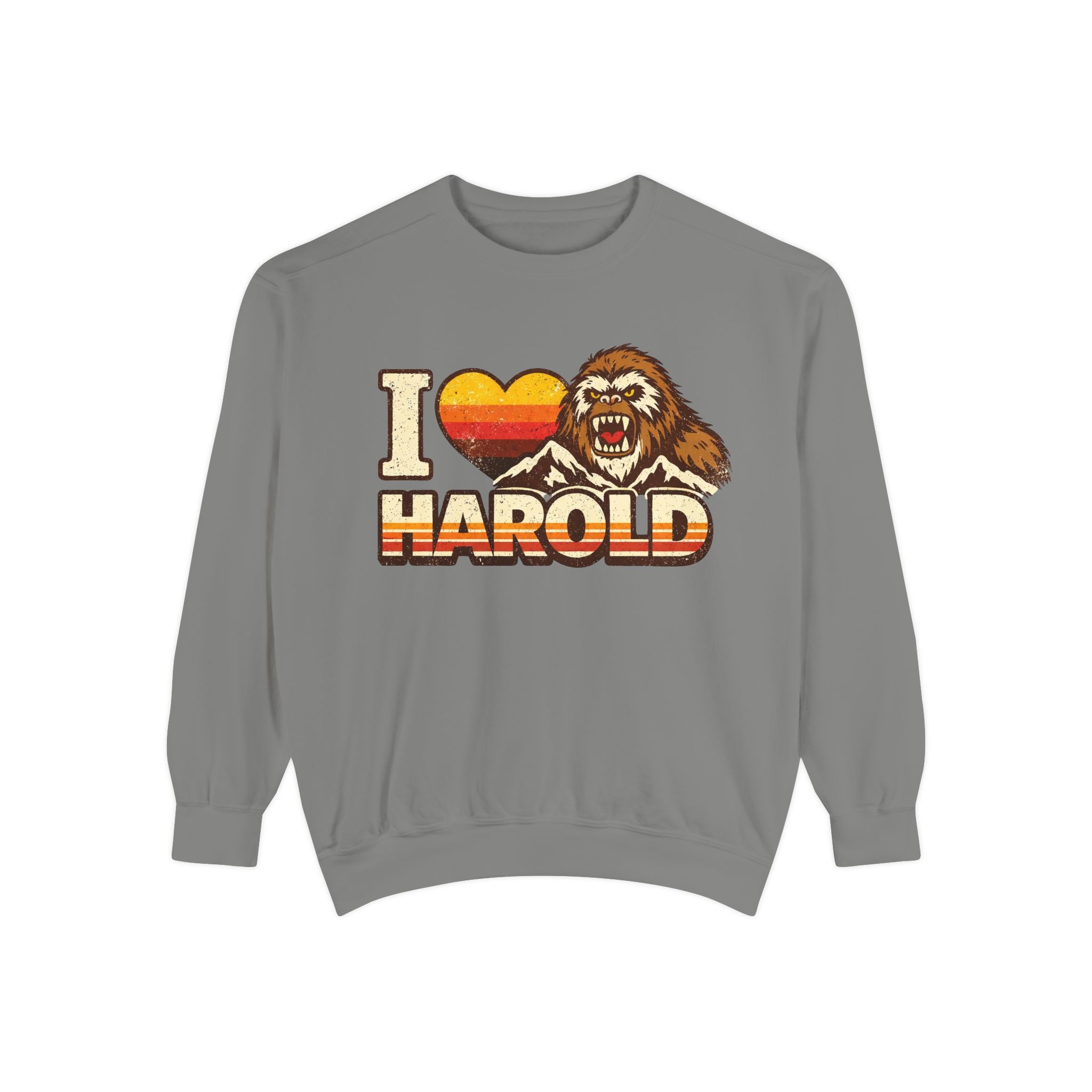 I Heart Harold Retro Sweatshirt — Vintage Mountain Sasquatch Crewneck
