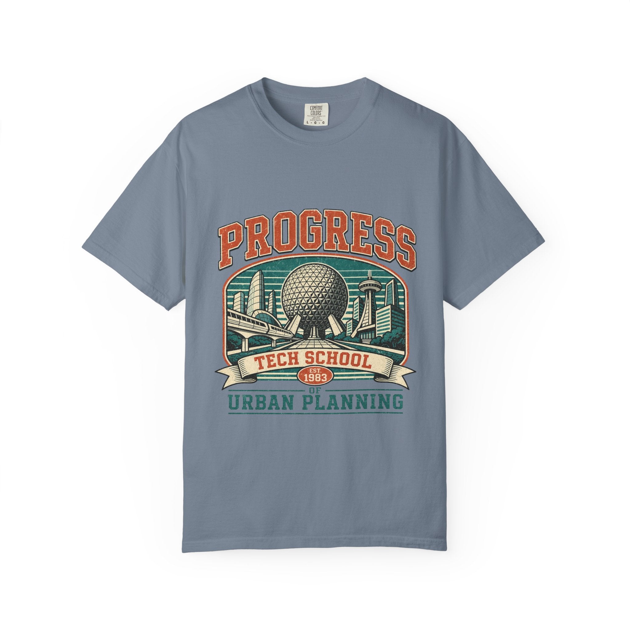 Urban Planning Tech School T-Shirt — "Progress" Vintage Campus Graphic Tee