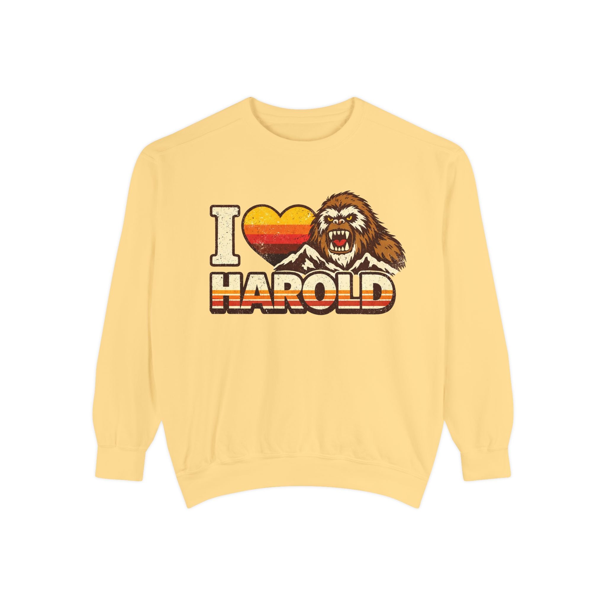 I Heart Harold Retro Sweatshirt — Vintage Mountain Sasquatch Crewneck