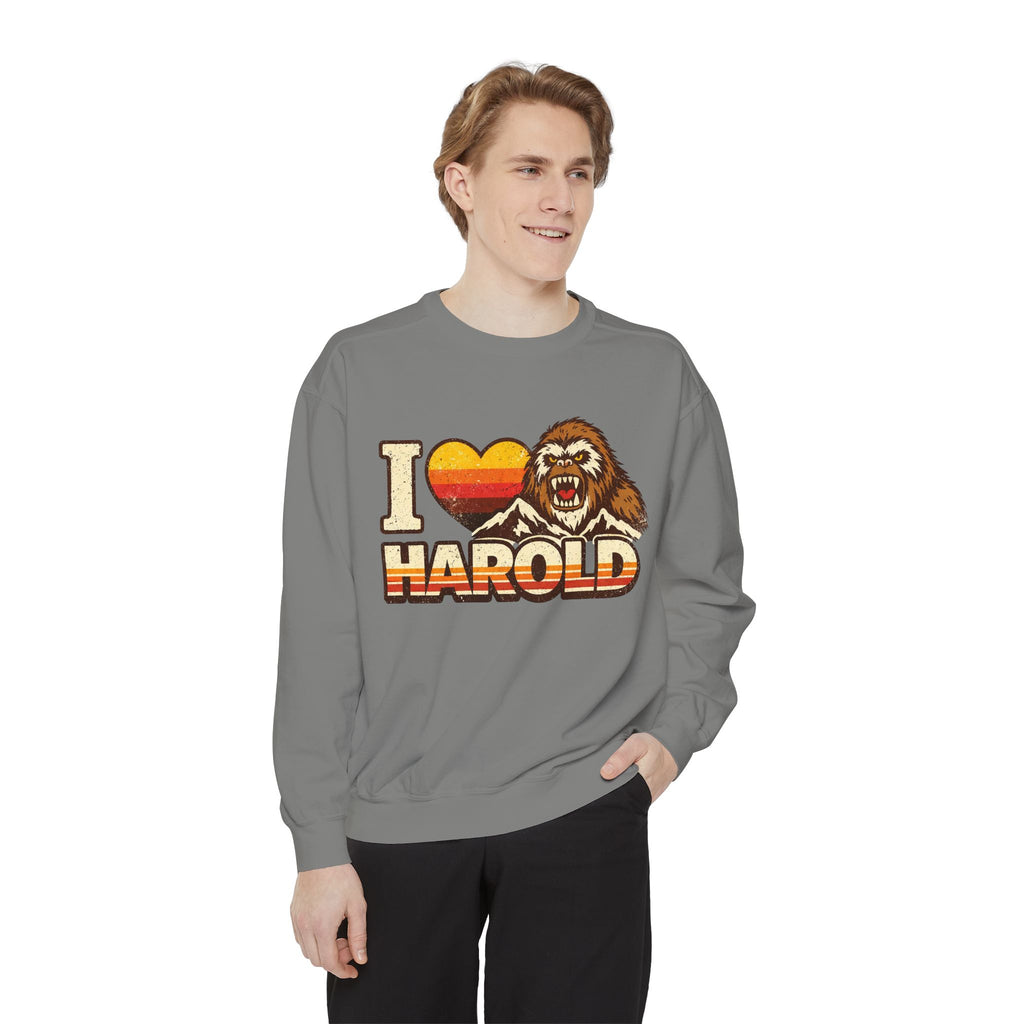 I Heart Harold Retro Sweatshirt — Vintage Mountain Sasquatch Crewneck