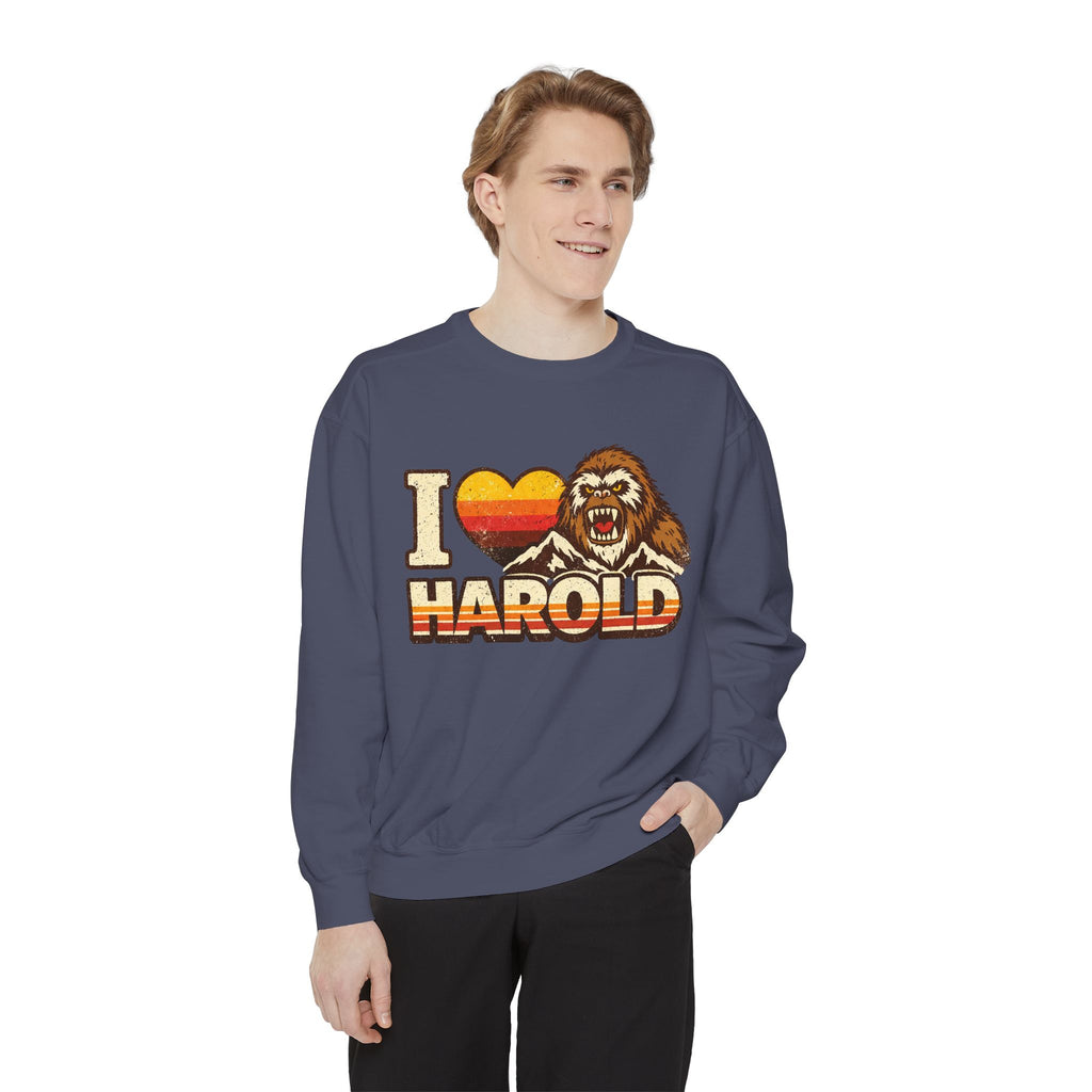 I Heart Harold Retro Sweatshirt — Vintage Mountain Sasquatch Crewneck